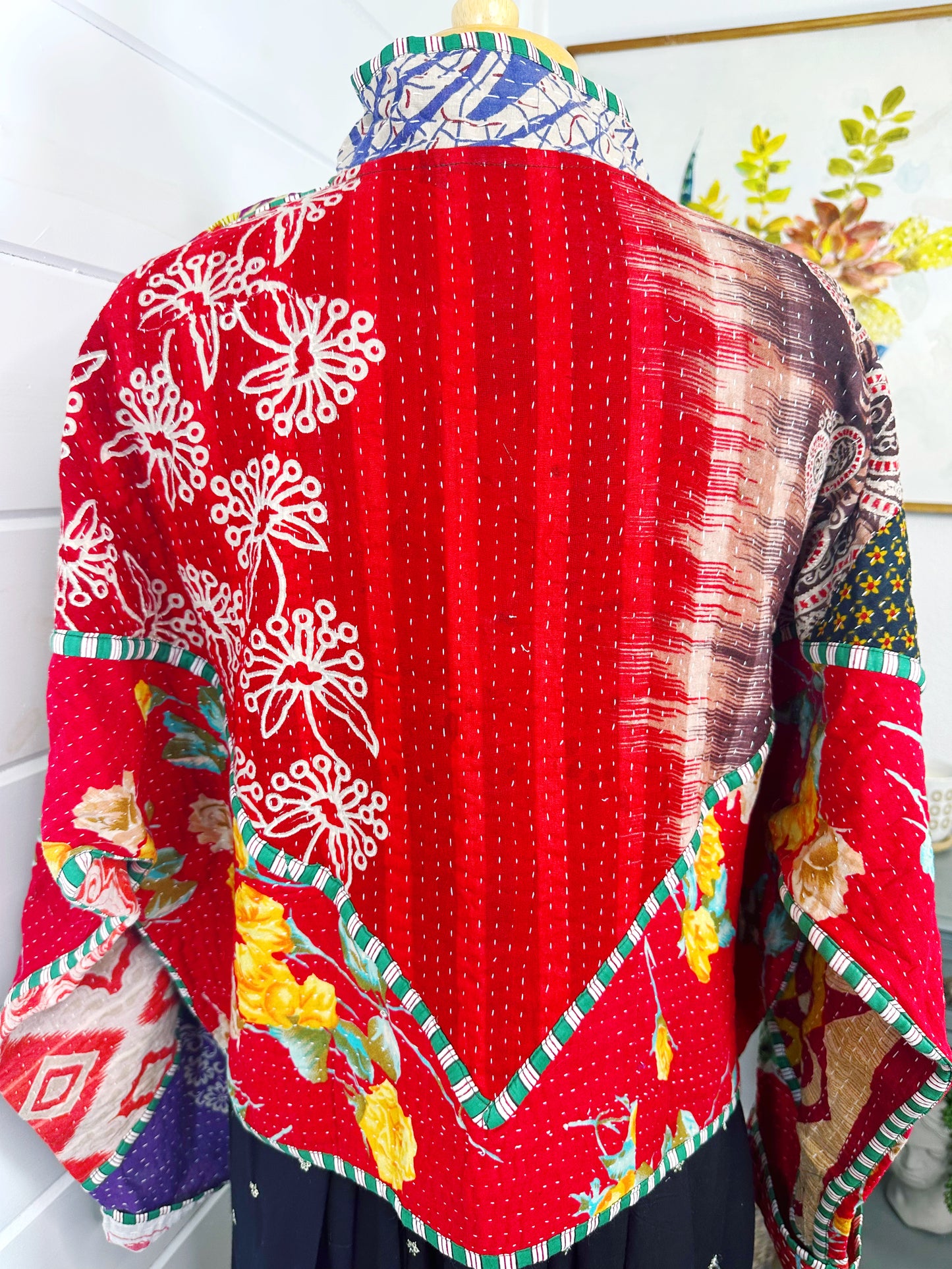 Kantha Quilted Bomber Jacket | Blanket Coat | Patchwork Coat