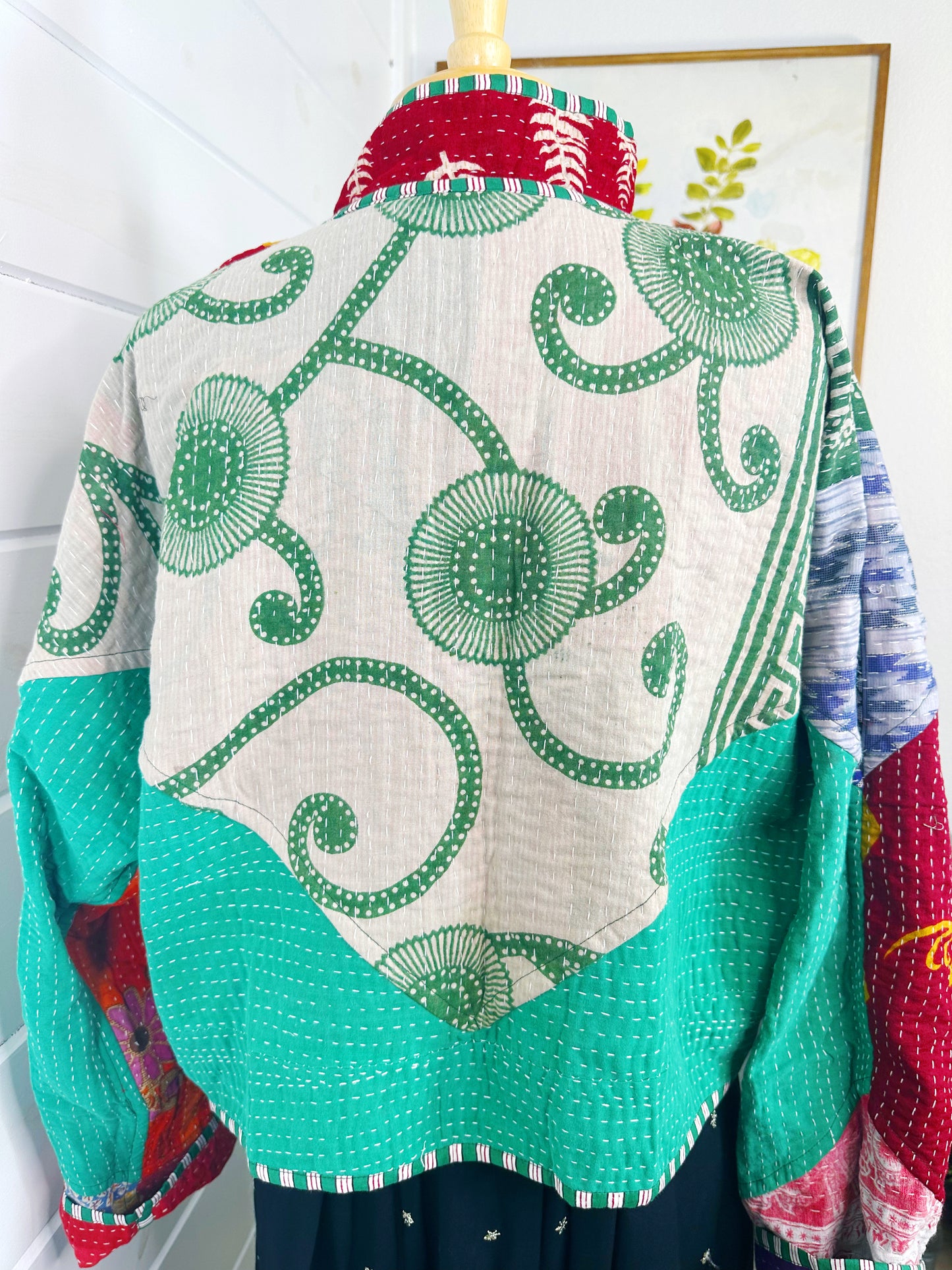 Kantha Quilted Bomber Jacket | Blanket Coat | Patchwork Coat