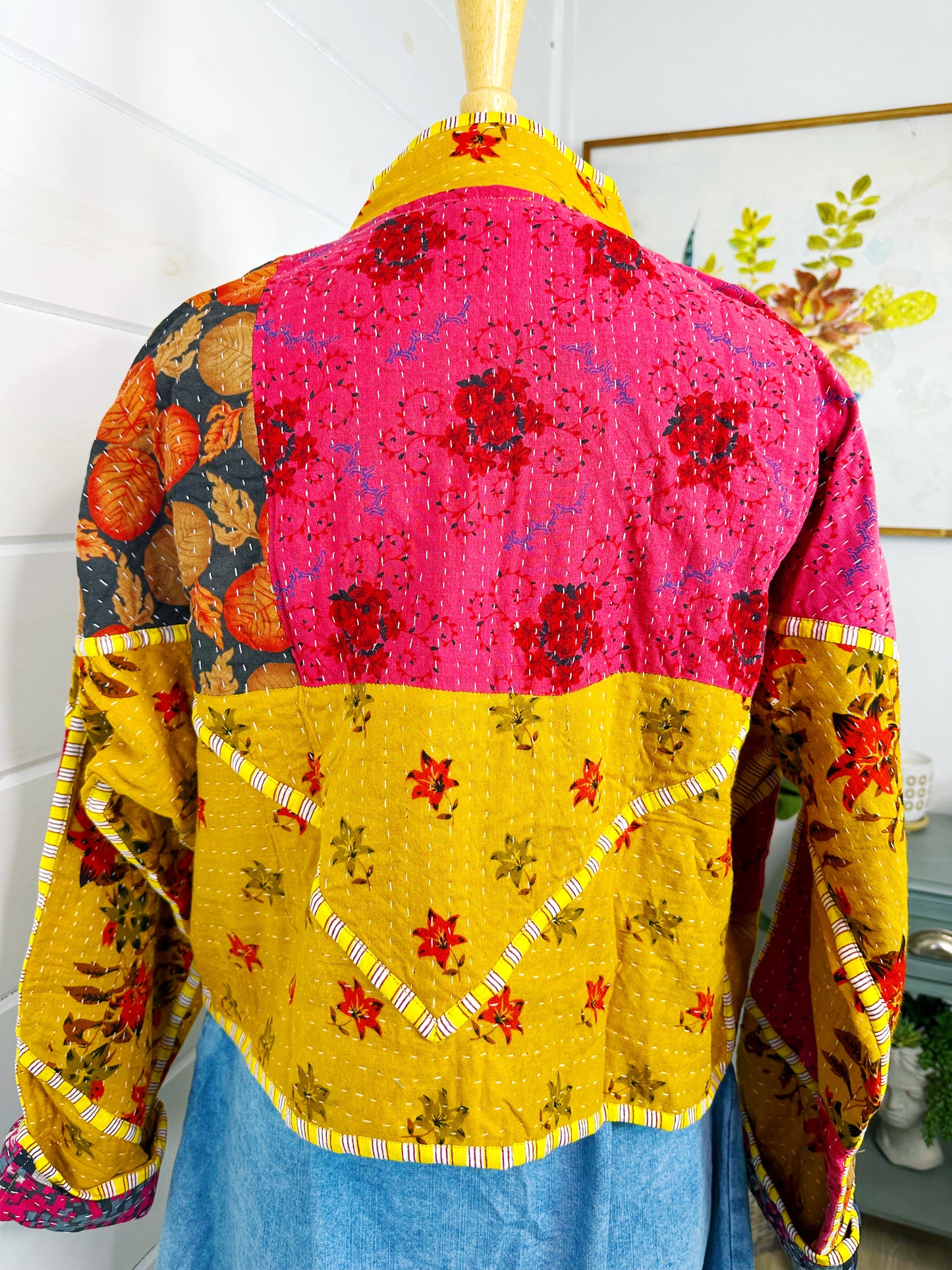 Kantha Quilted Bomber Jacket | Blanket Coat | Patchwork Coat