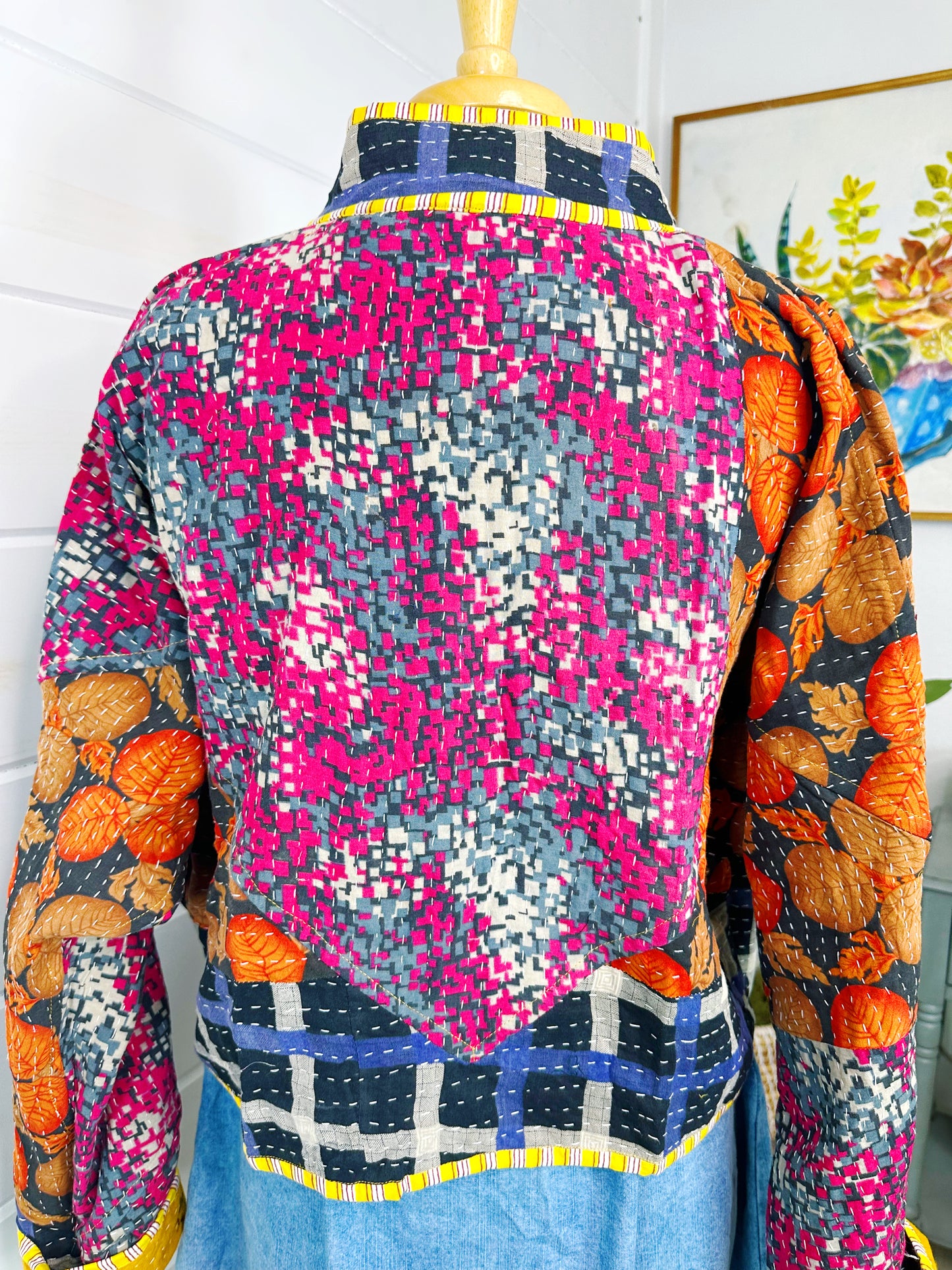 Kantha Quilted Bomber Jacket | Blanket Coat | Patchwork Coat