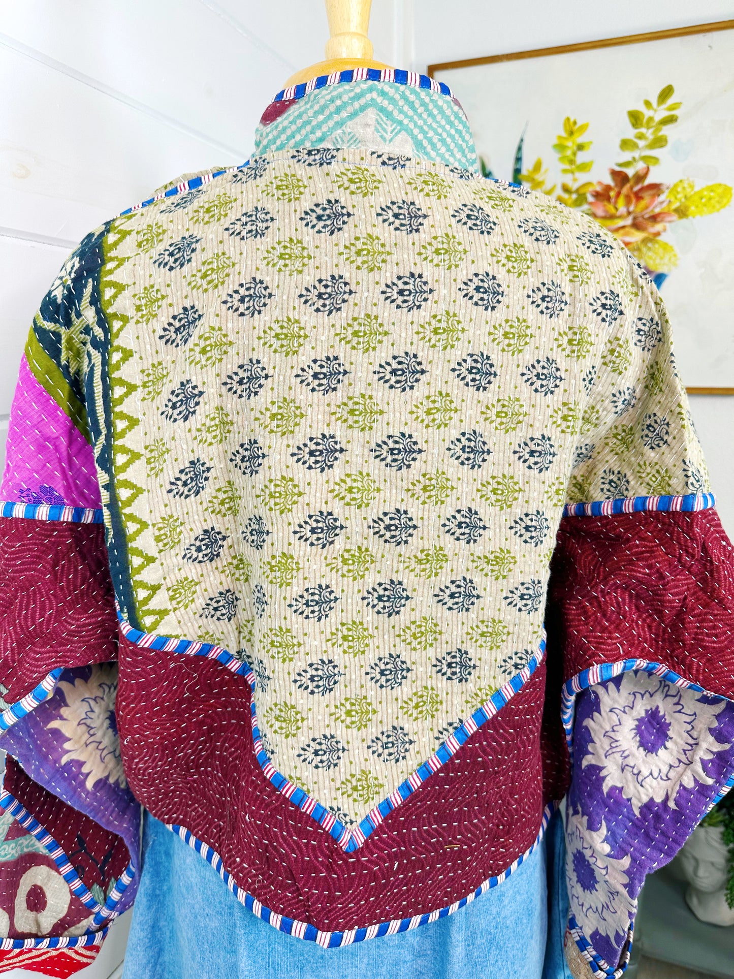 Kantha Quilted Bomber Jacket | Blanket Coat | Patchwork Coat