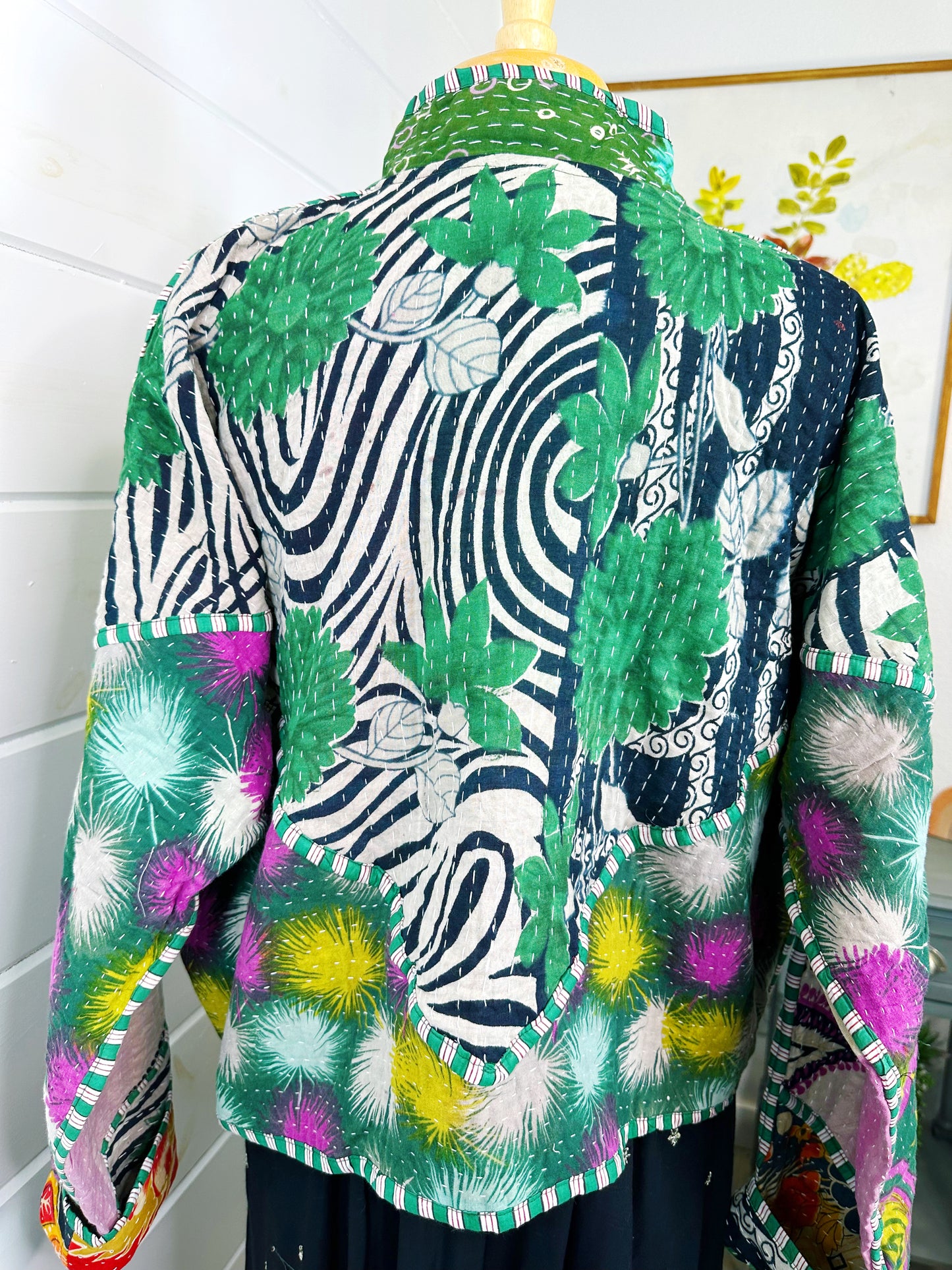 Kantha Quilted Bomber Jacket | Blanket Coat | Patchwork Coat