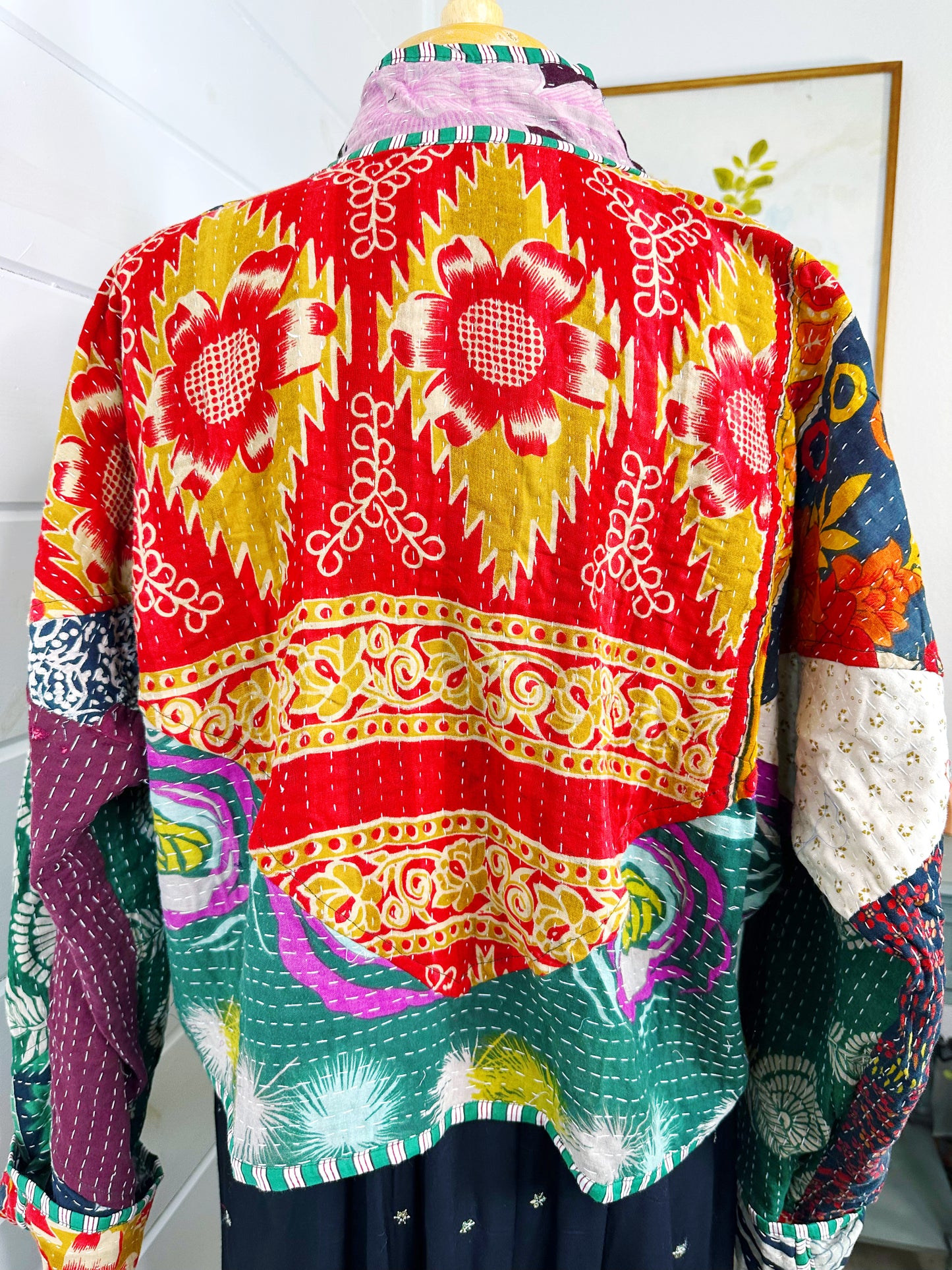 Kantha Quilted Bomber Jacket | Blanket Coat | Patchwork Coat