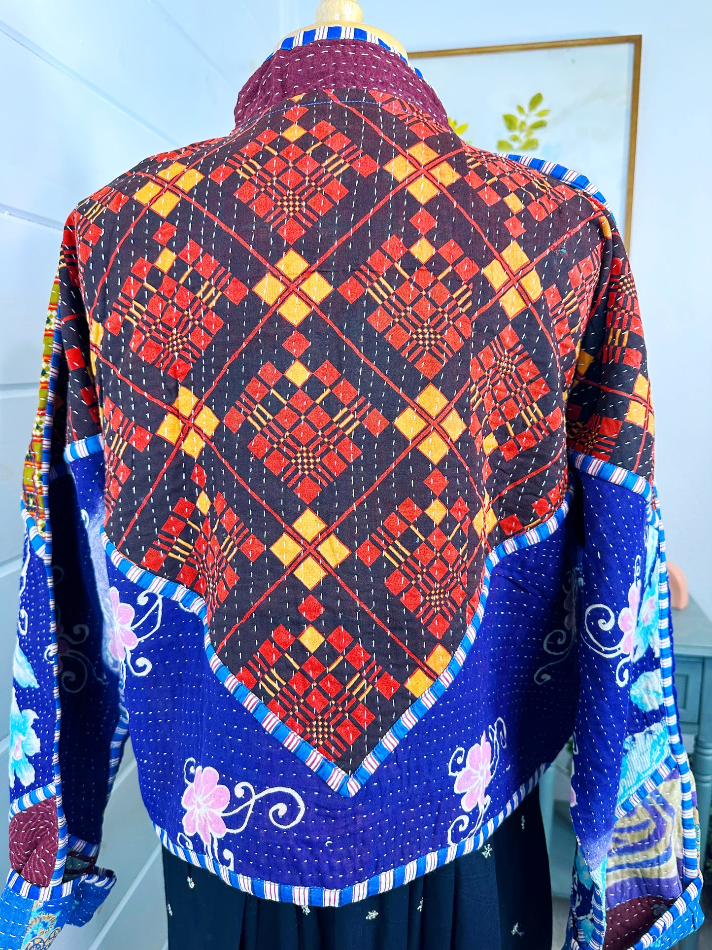 Kantha Quilted Bomber Jacket | Blanket Coat | Patchwork Coat