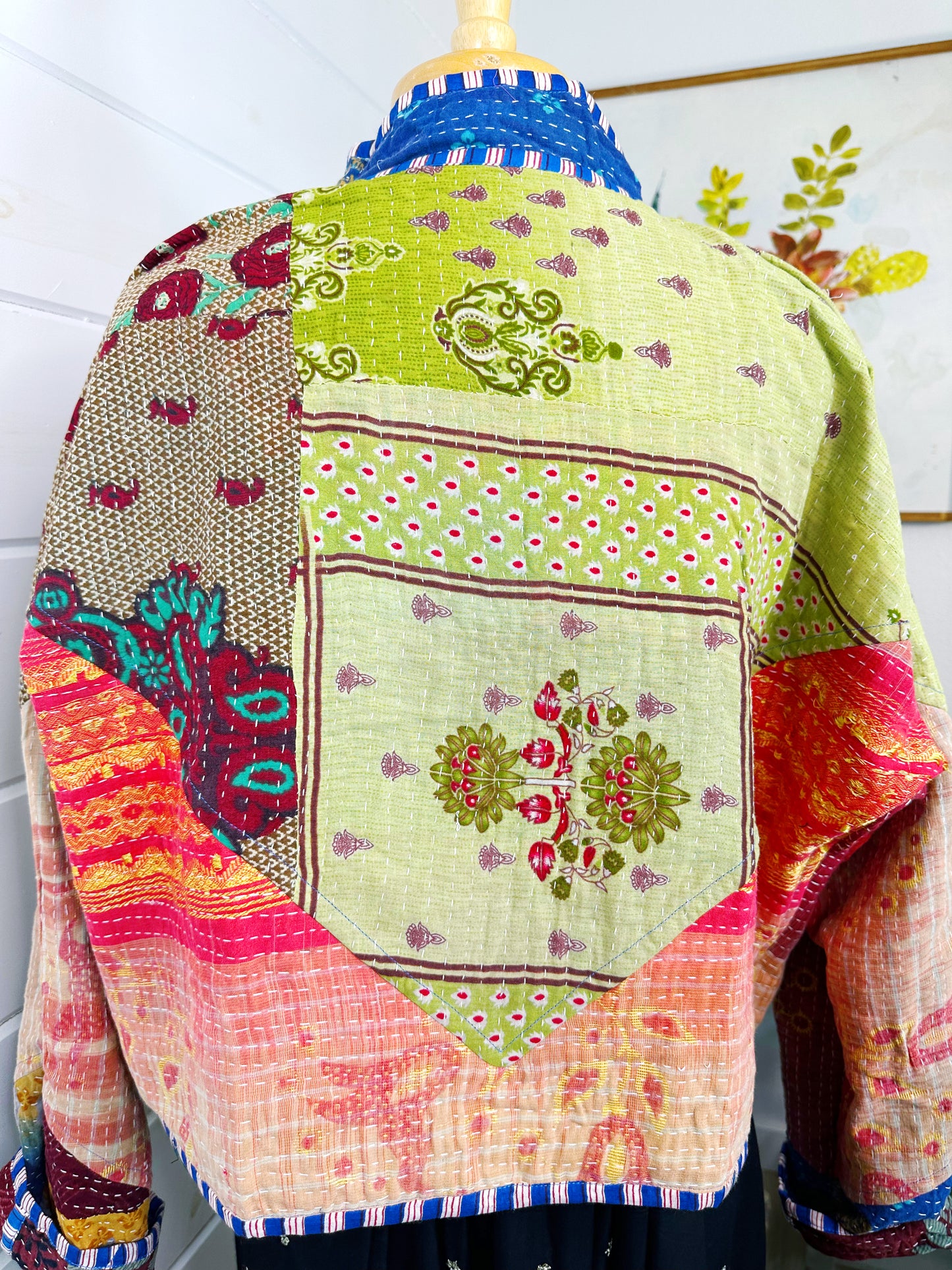 Kantha Quilted Bomber Jacket | Blanket Coat | Patchwork Coat
