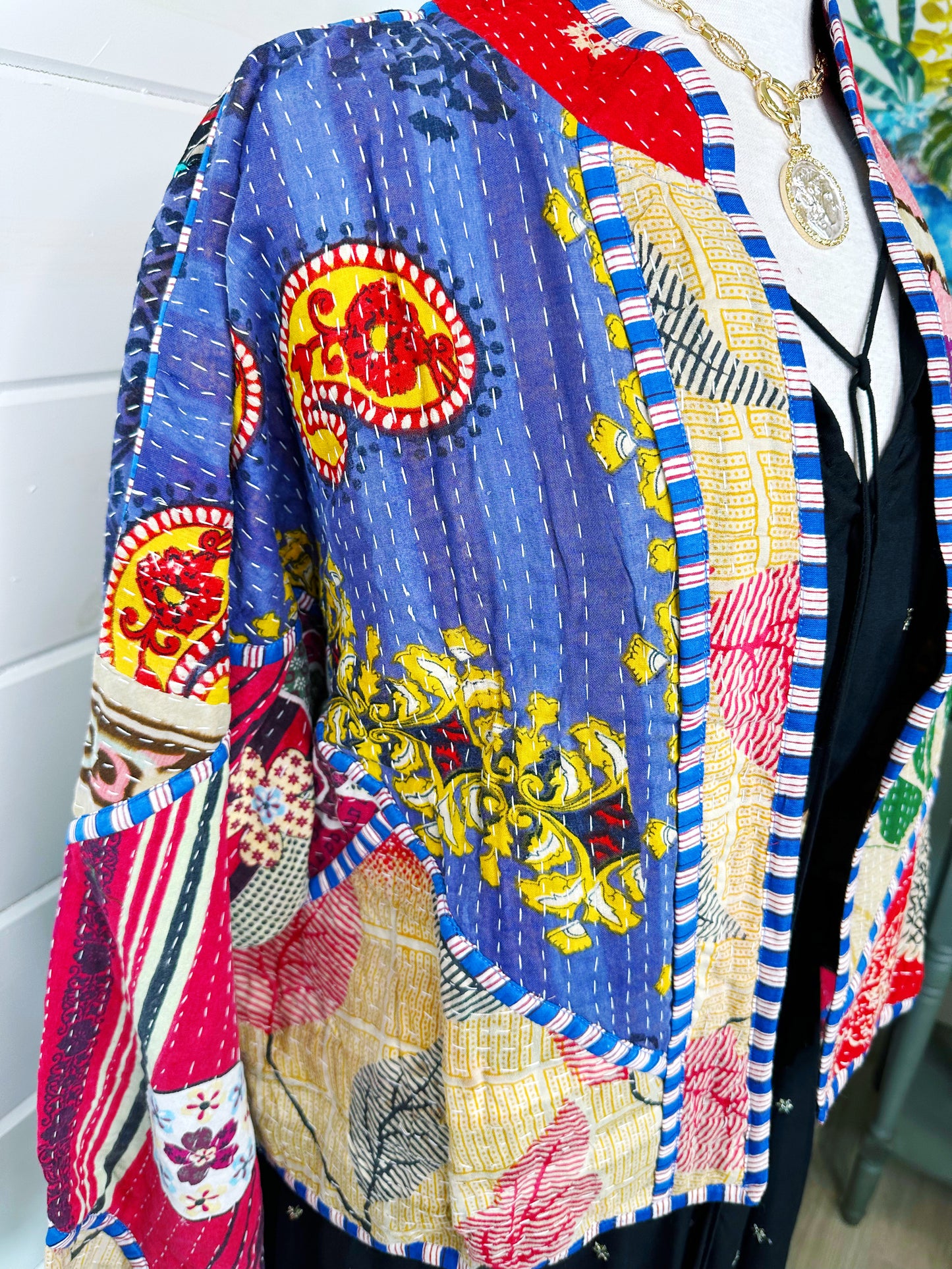 Kantha Quilted Bomber Jacket | Blanket Coat | Patchwork Coat