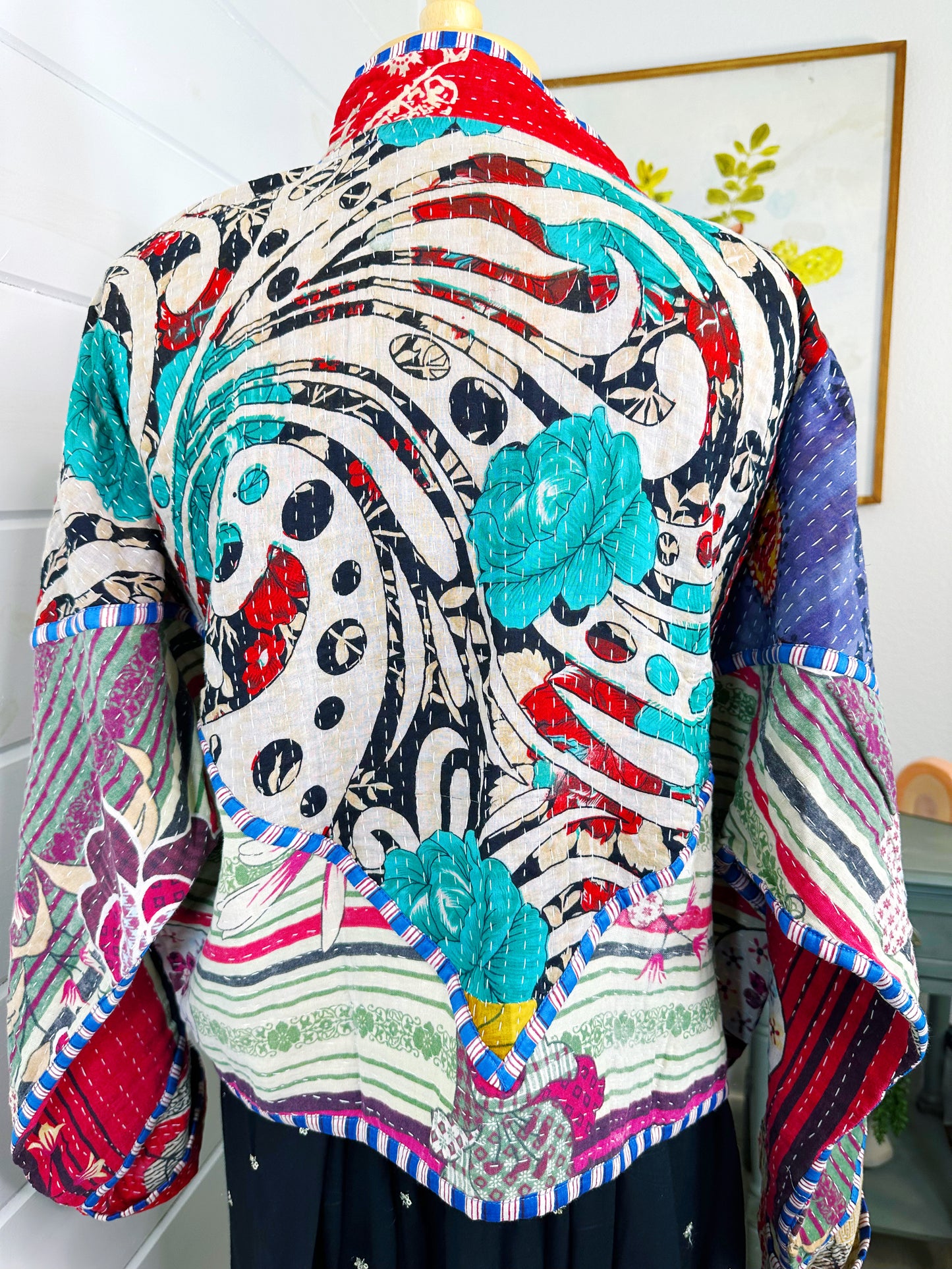 Kantha Quilted Bomber Jacket | Blanket Coat | Patchwork Coat