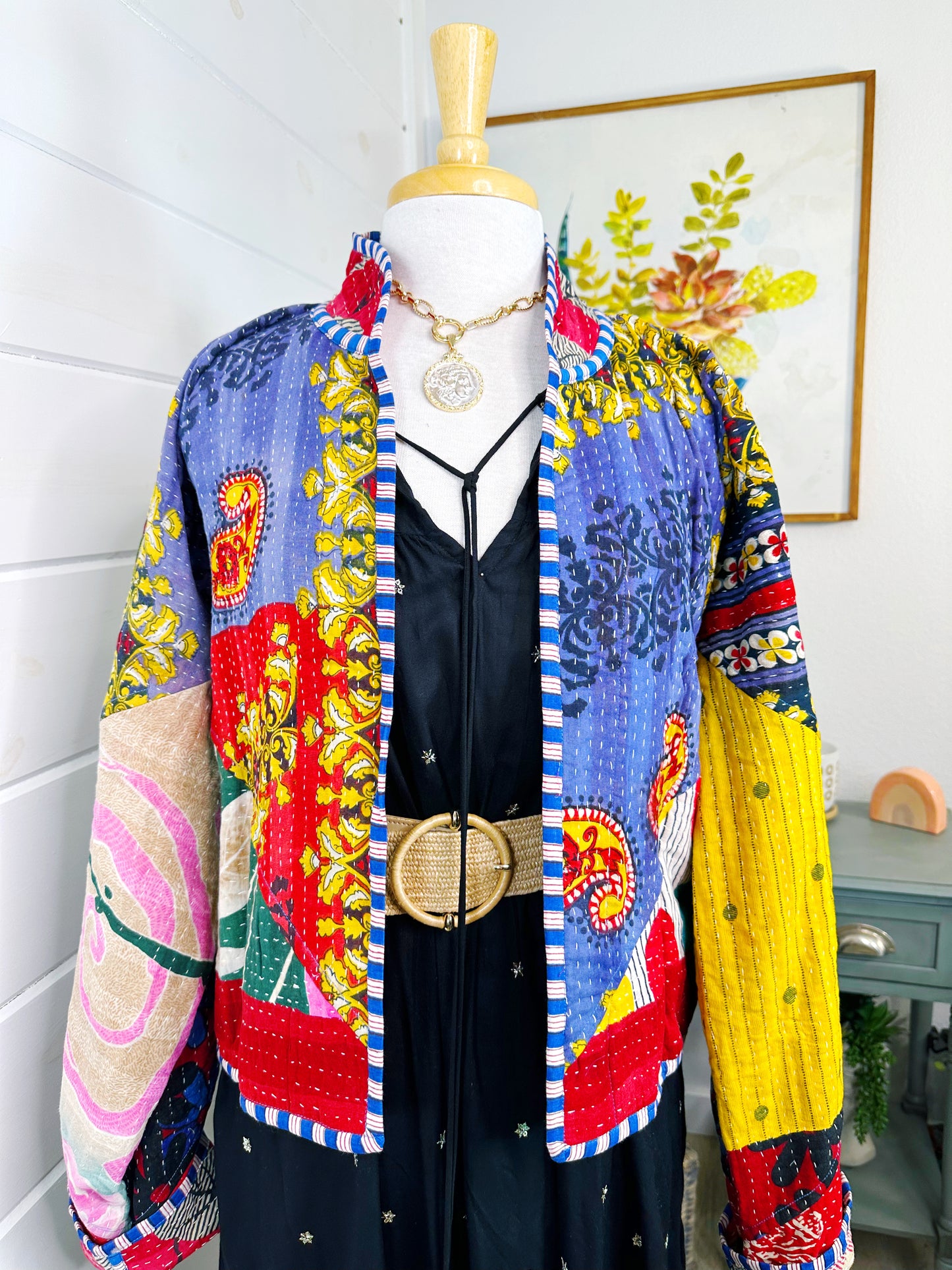 Kantha Quilted Bomber Jacket | Blanket Coat | Patchwork Coat