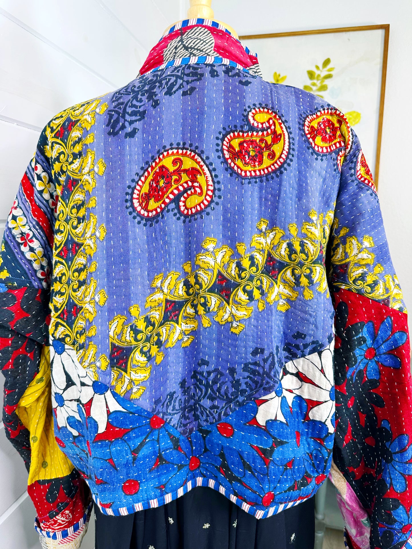 Kantha Quilted Bomber Jacket | Blanket Coat | Patchwork Coat