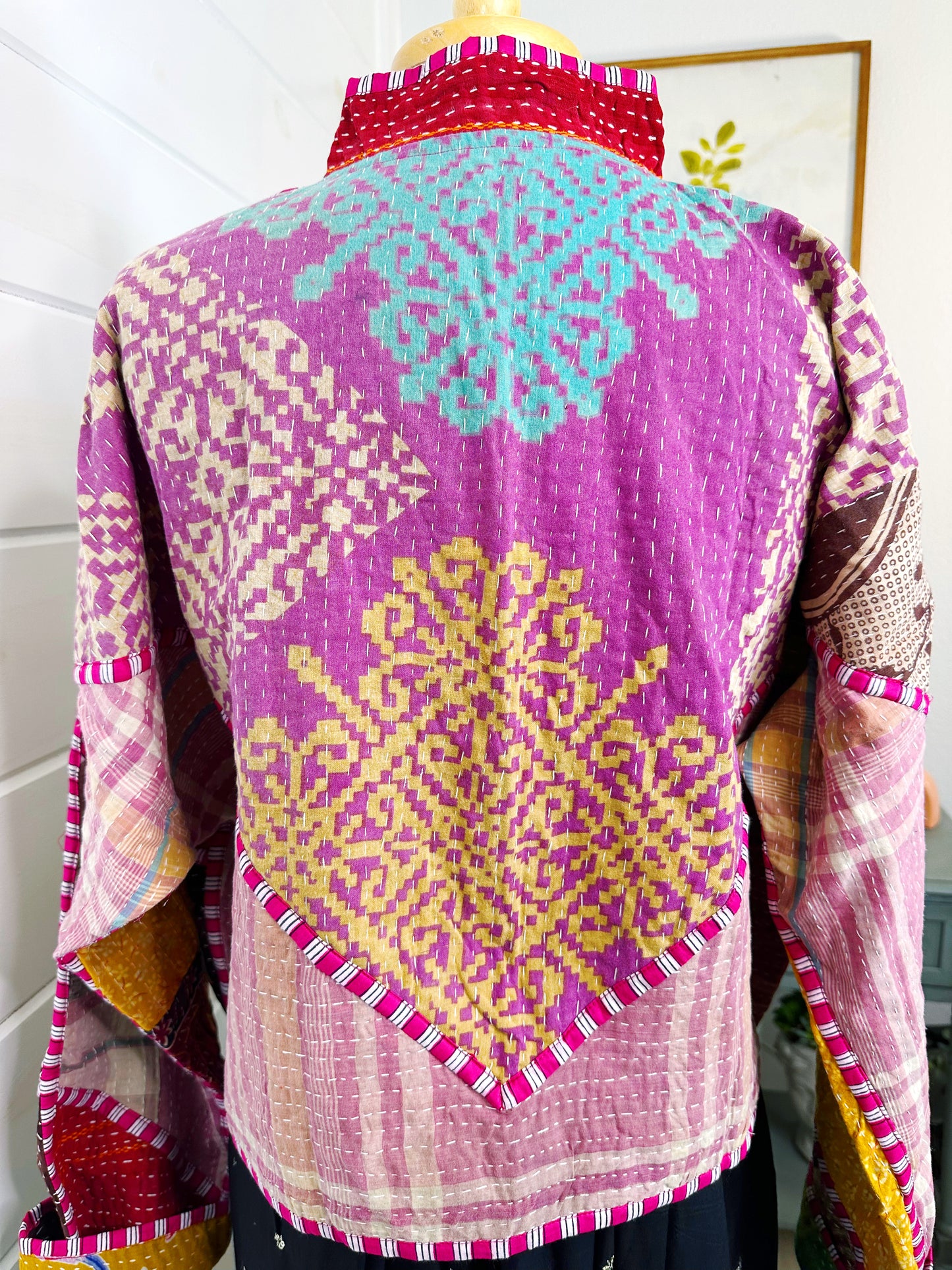 Kantha Quilted Bomber Jacket | Blanket Coat | Patchwork Coat