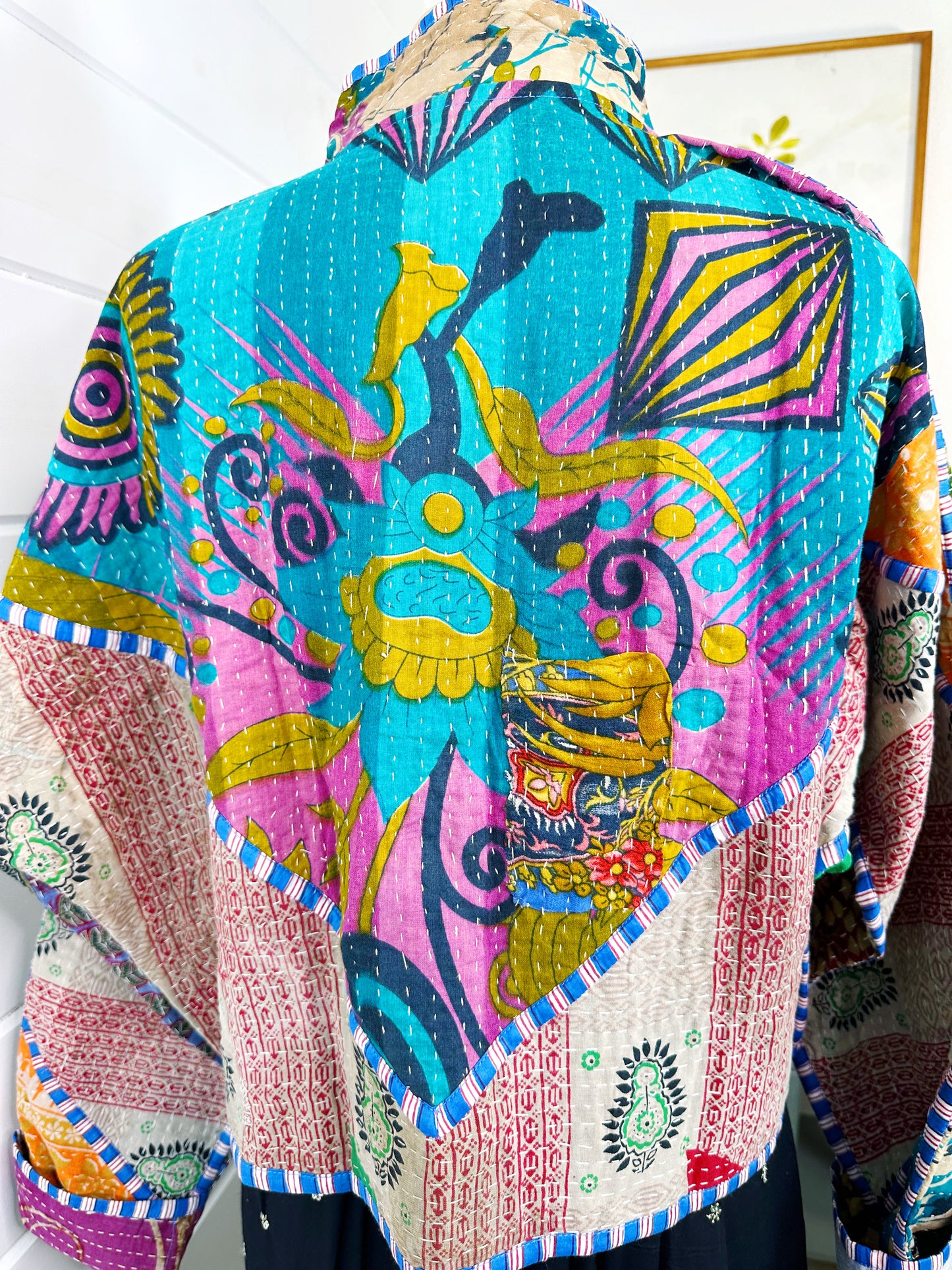 Kantha Quilted Bomber Jacket | Blanket Coat | Patchwork Coat