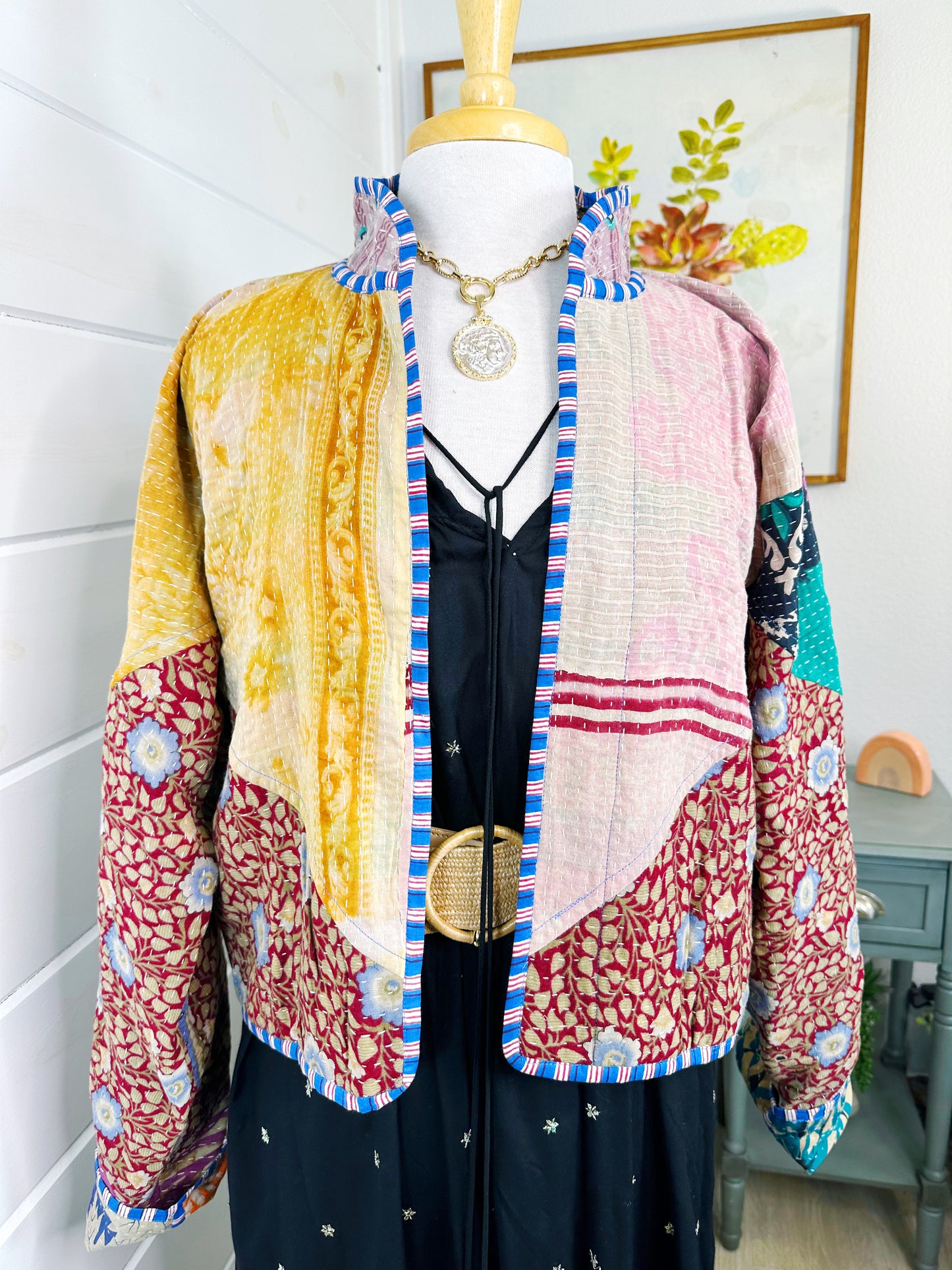 Kantha Quilted Bomber Jacket | Blanket Coat | Patchwork Coat