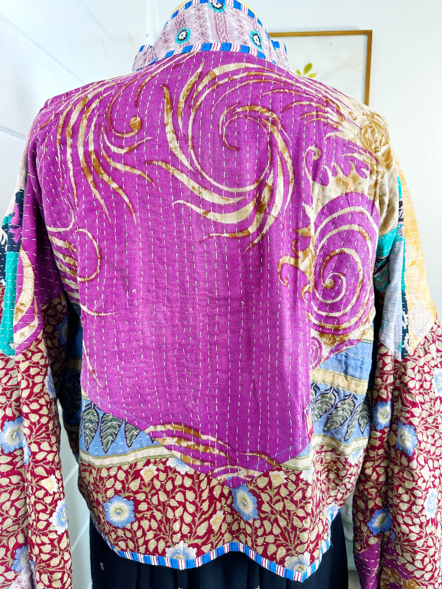 Kantha Quilted Bomber Jacket | Blanket Coat | Patchwork Coat