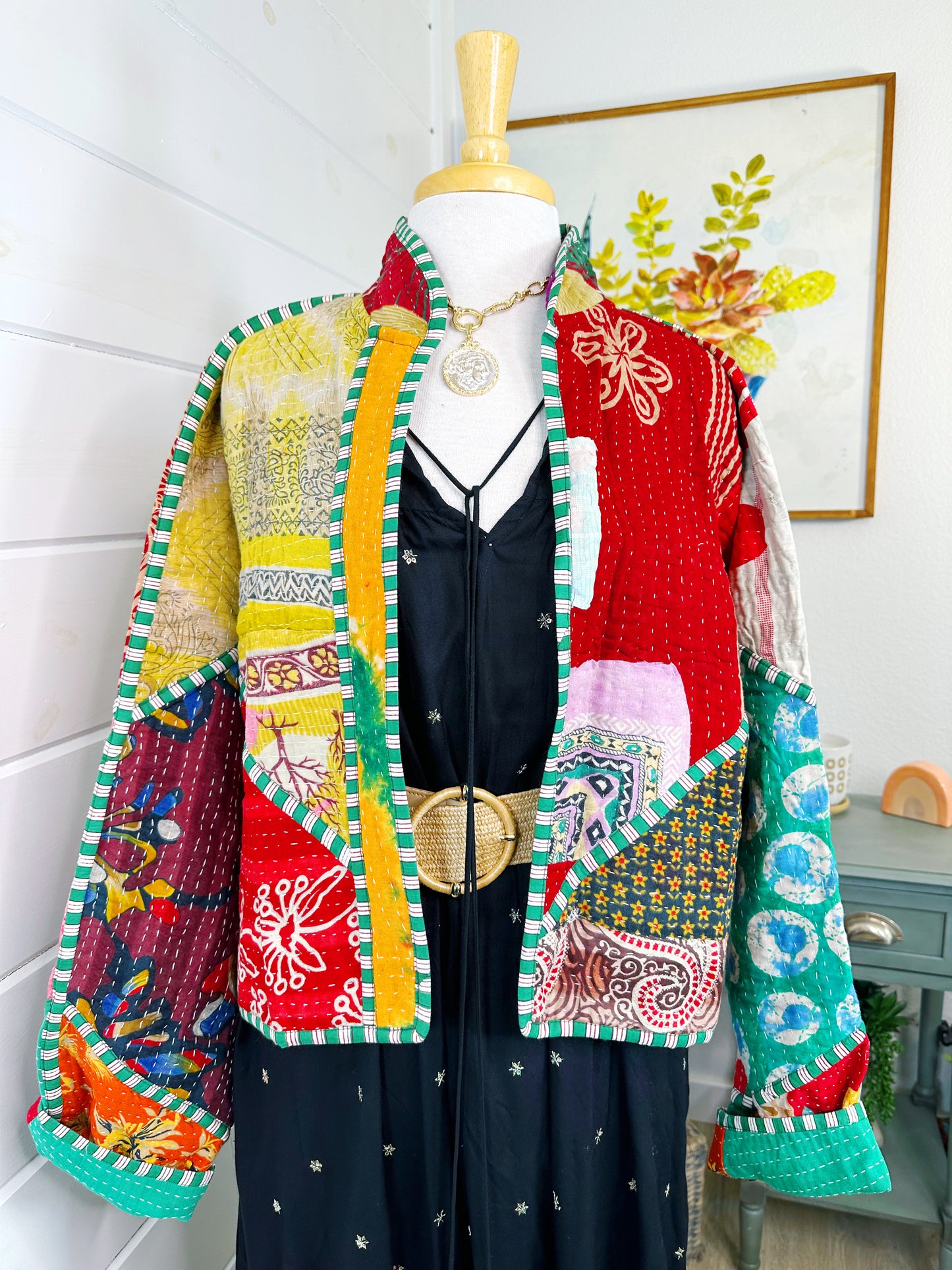 Kantha Quilted Bomber Jacket | Blanket Coat | Patchwork Coat