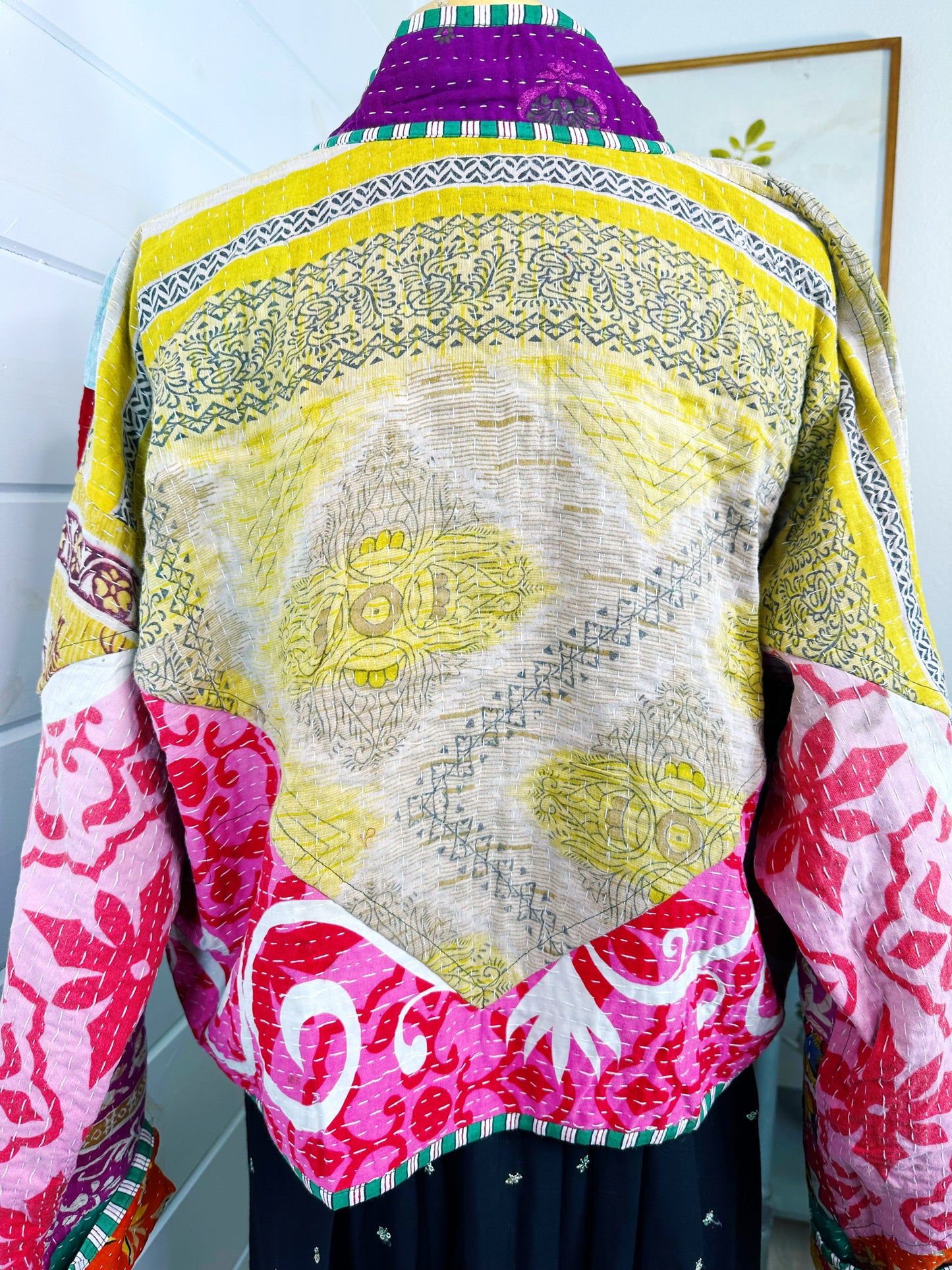 Kantha Quilted Bomber Jacket | Blanket Coat | Patchwork Coat