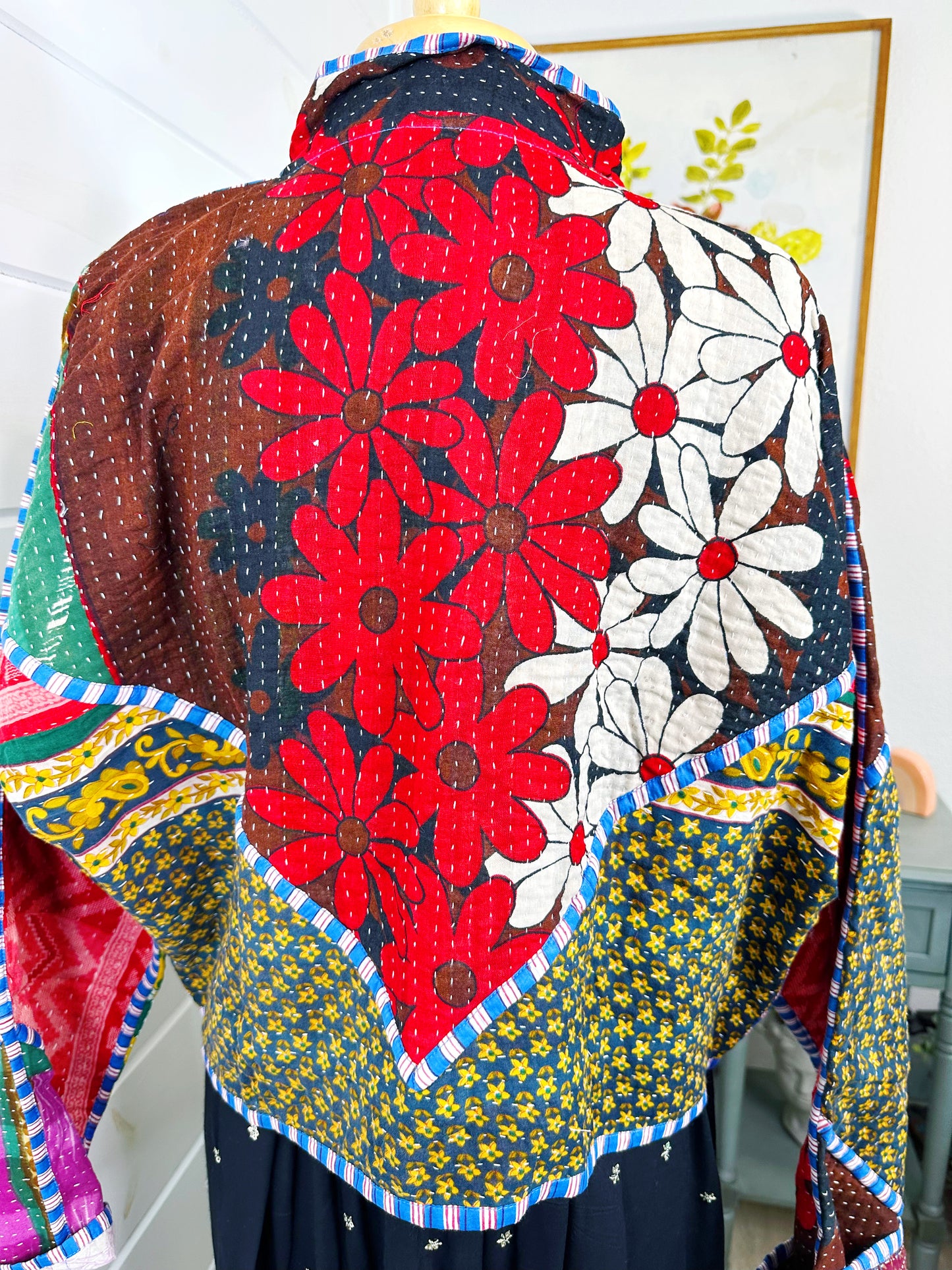 Kantha Quilted Bomber Jacket | Blanket Coat | Patchwork Coat