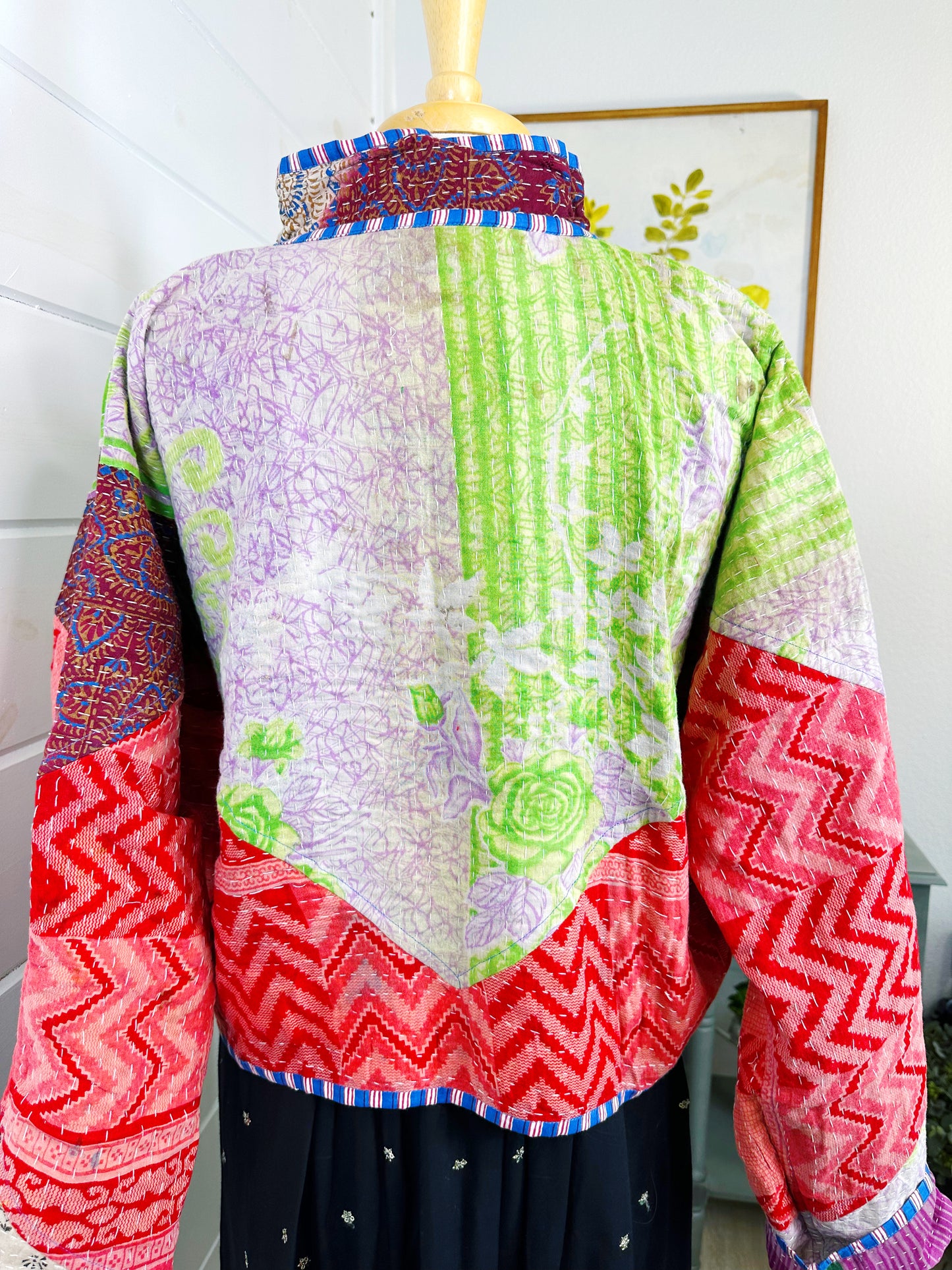 Kantha Quilted Bomber Jacket | Blanket Coat | Patchwork Coat