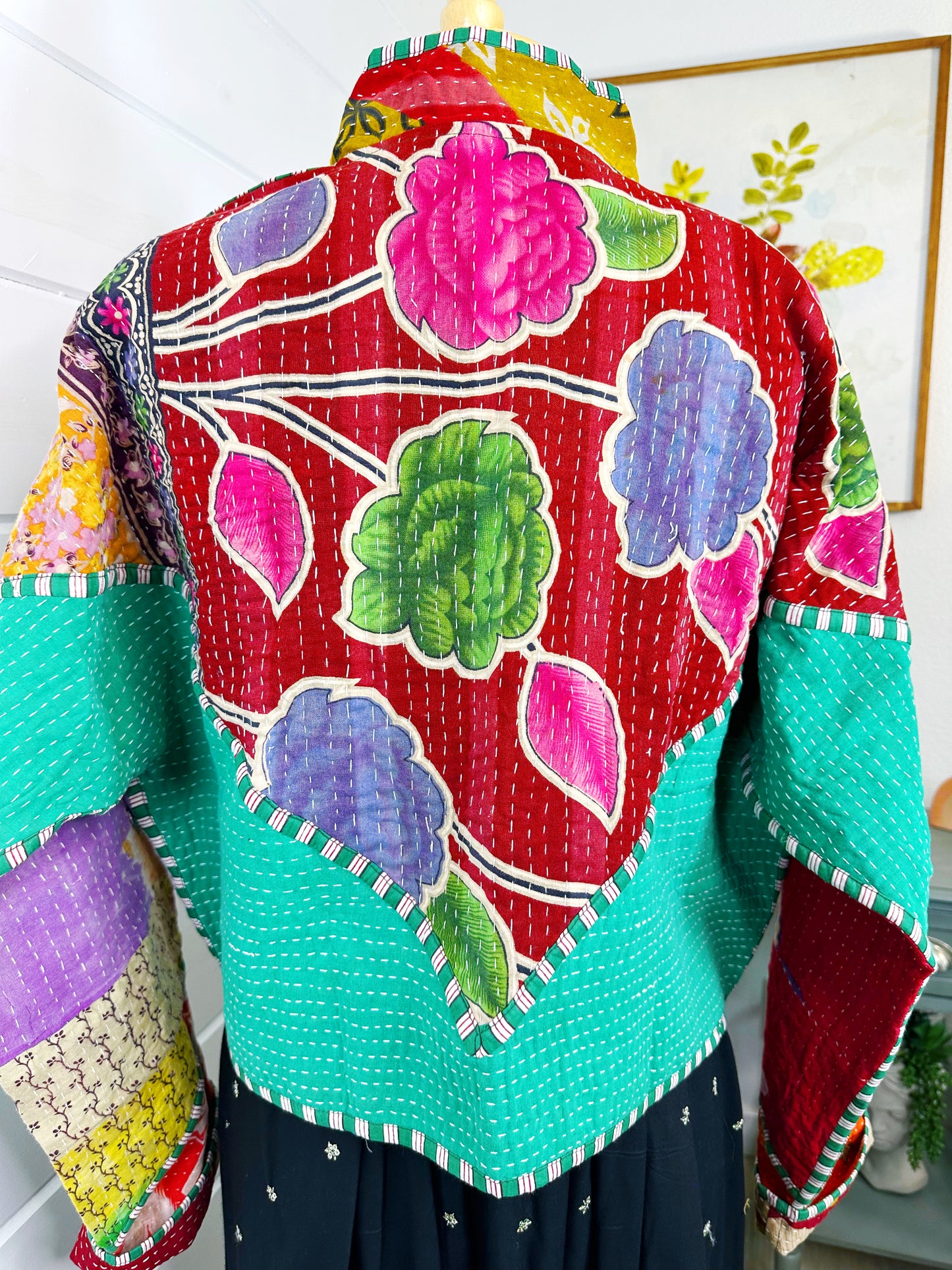 Kantha Quilted Bomber Jacket | Blanket Coat | Patchwork Coat