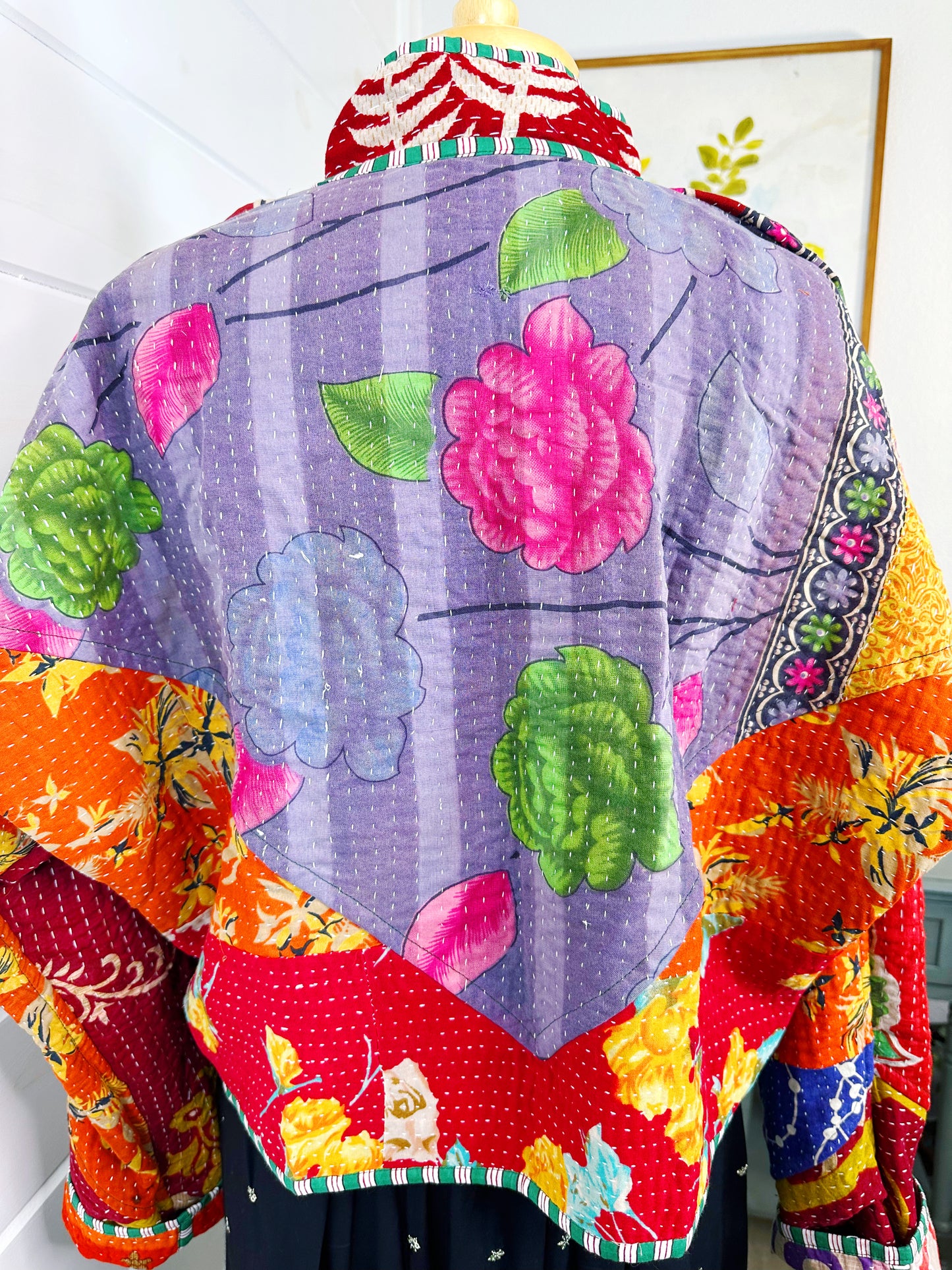 Kantha Quilted Bomber Jacket | Blanket Coat | Patchwork Coat