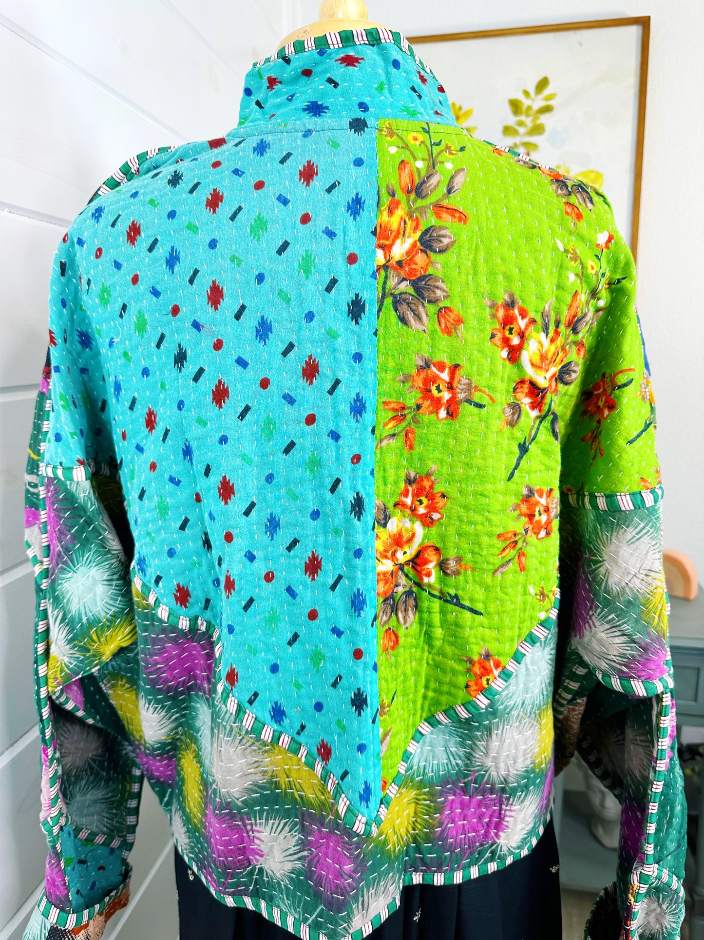 Kantha Quilted Bomber Jacket | Blanket Coat | Patchwork Coat