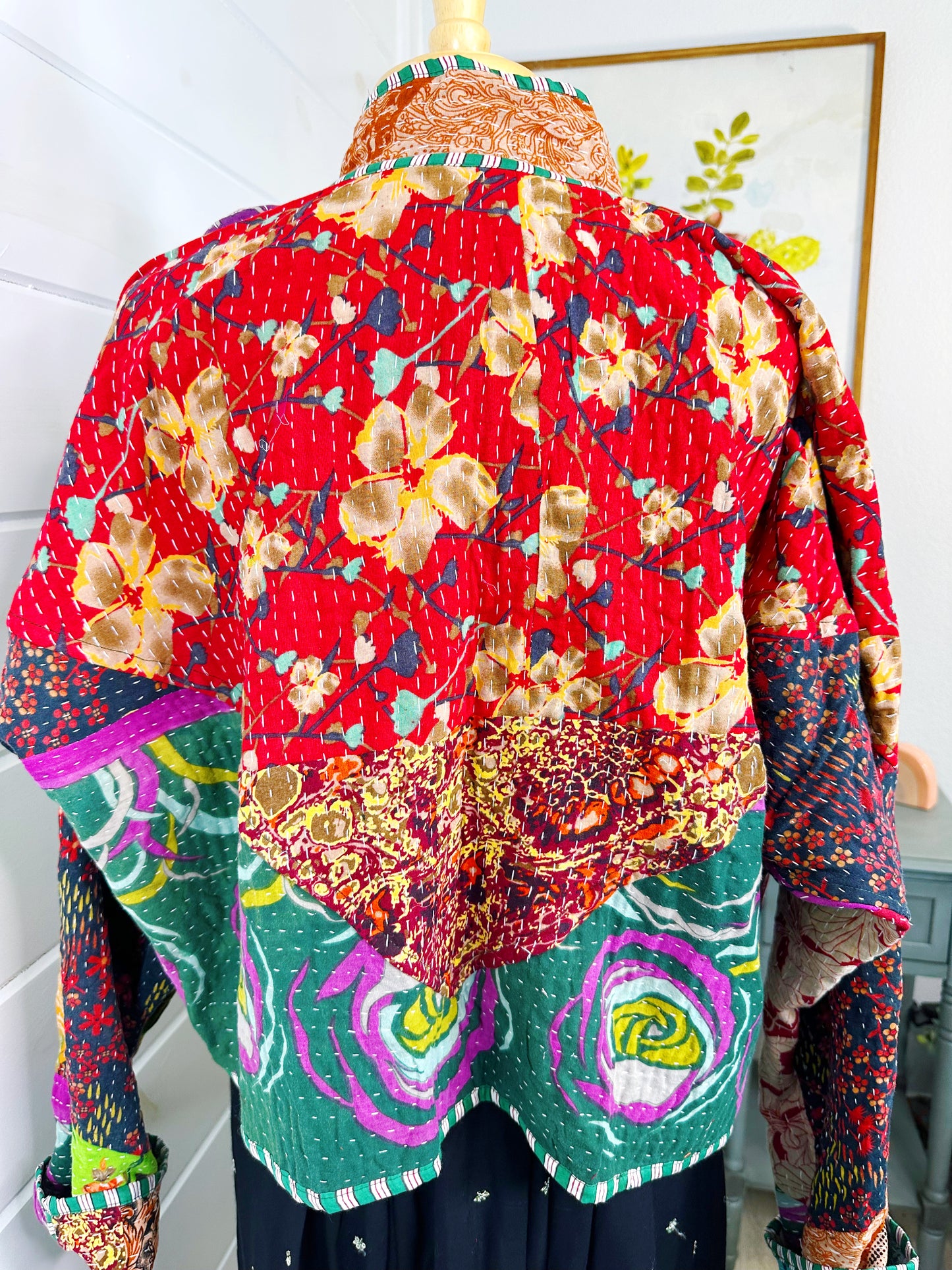 Kantha Quilted Bomber Jacket | Blanket Coat | Patchwork Coat