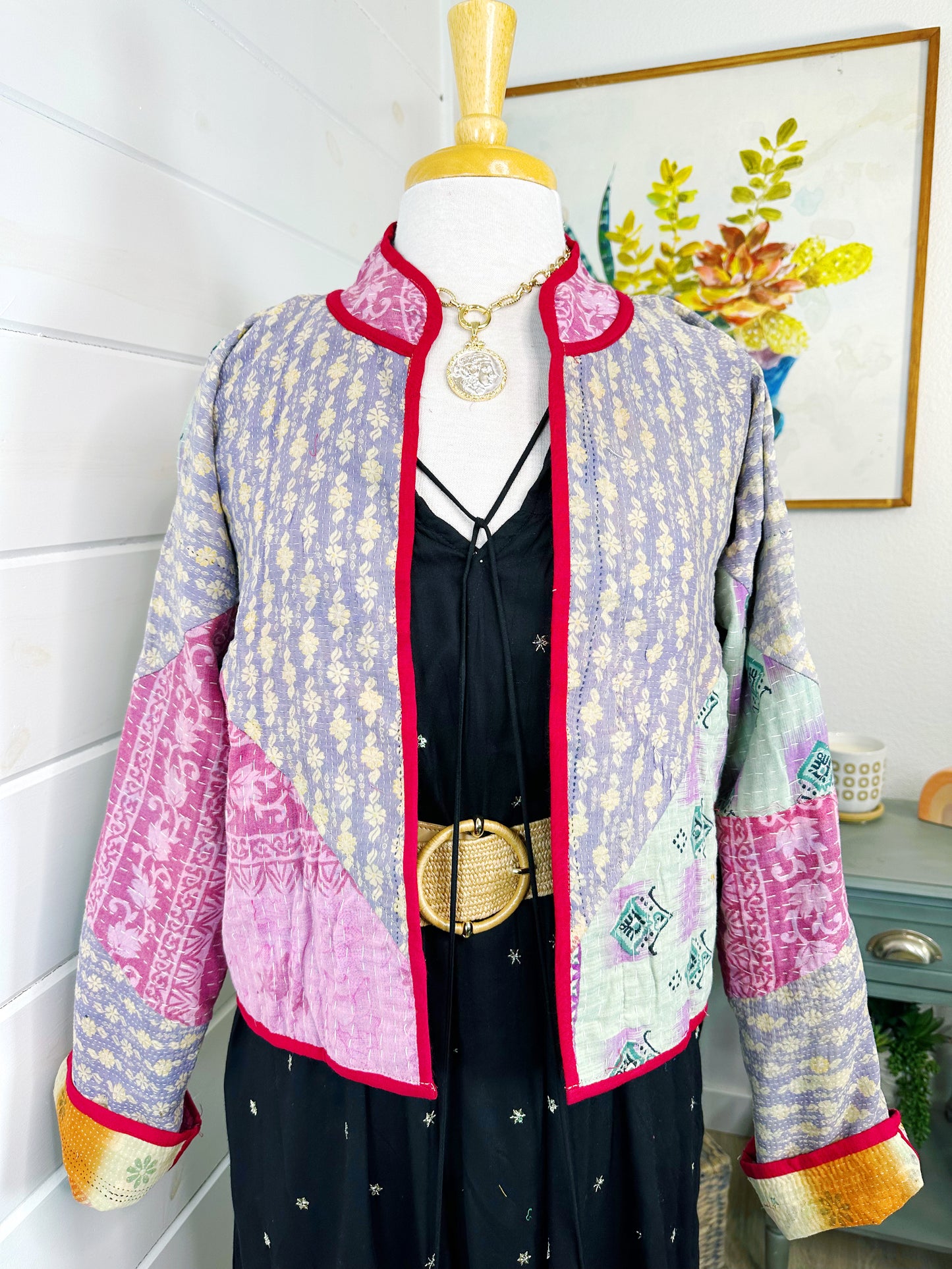 Kantha Quilted Bomber Jacket | Blanket Coat | Patchwork Coat