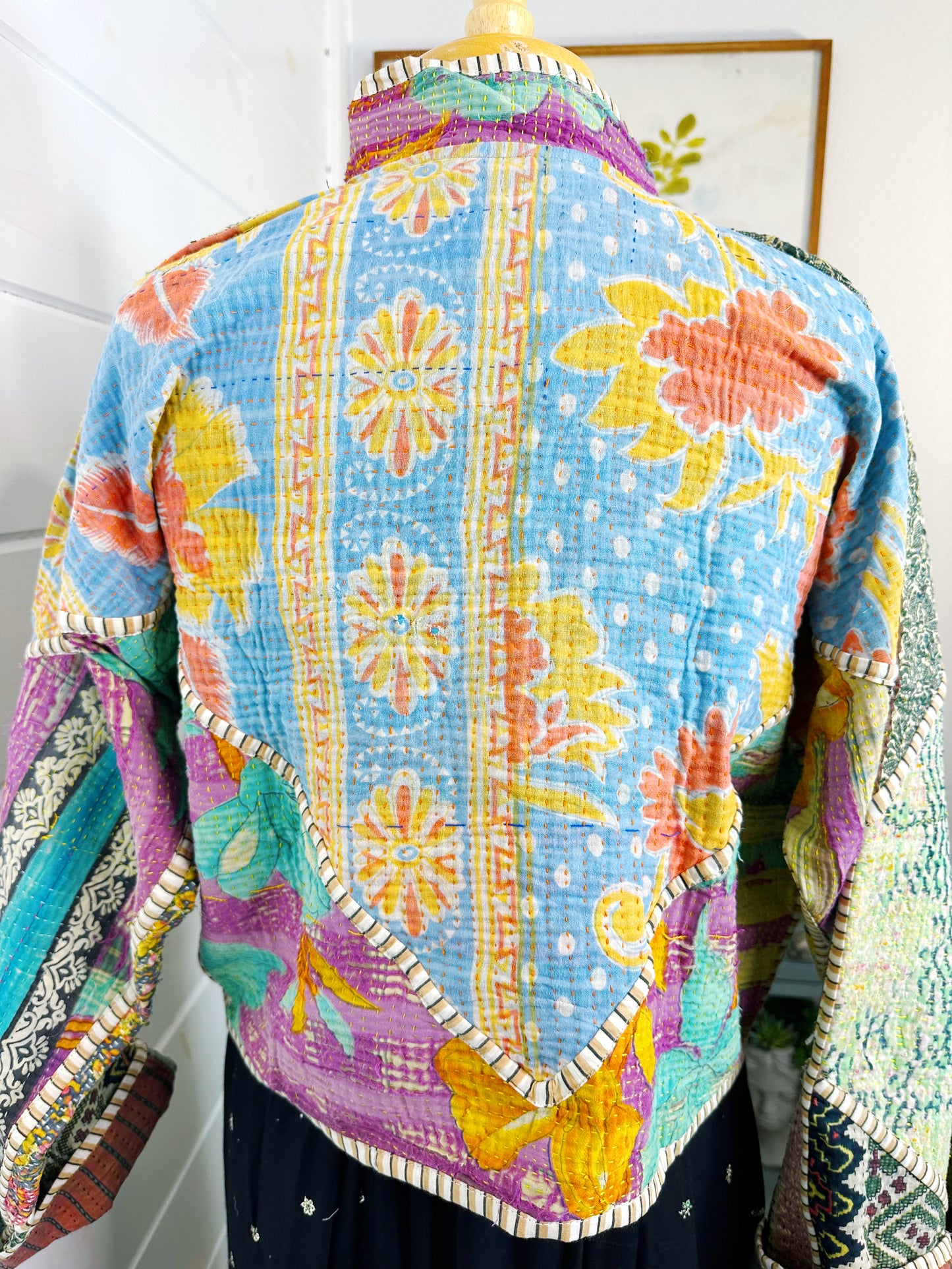 Kantha Quilted Bomber Jacket | Blanket Coat | Patchwork Coat