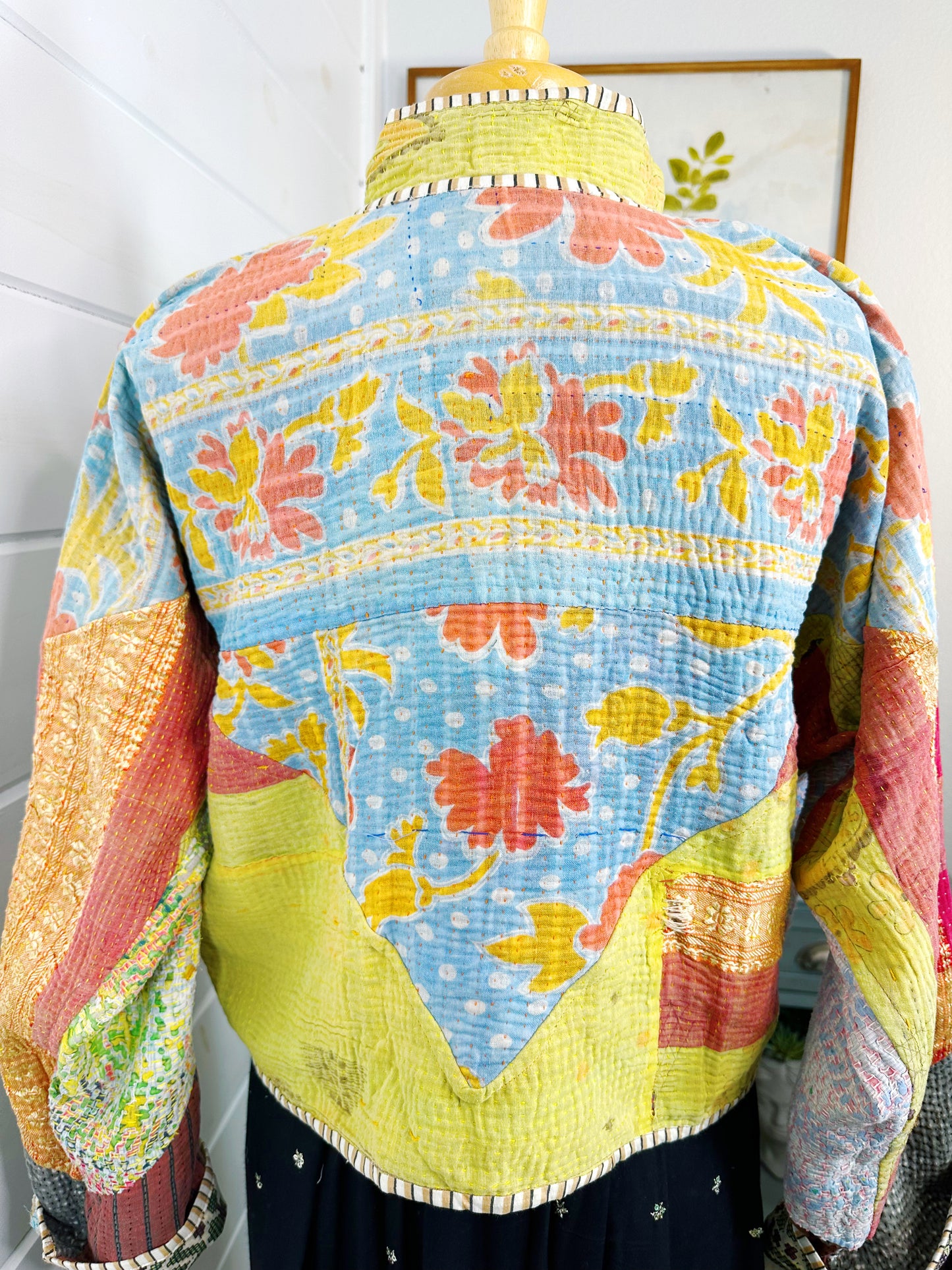 Kantha Quilted Bomber Jacket | Blanket Coat | Patchwork Coat