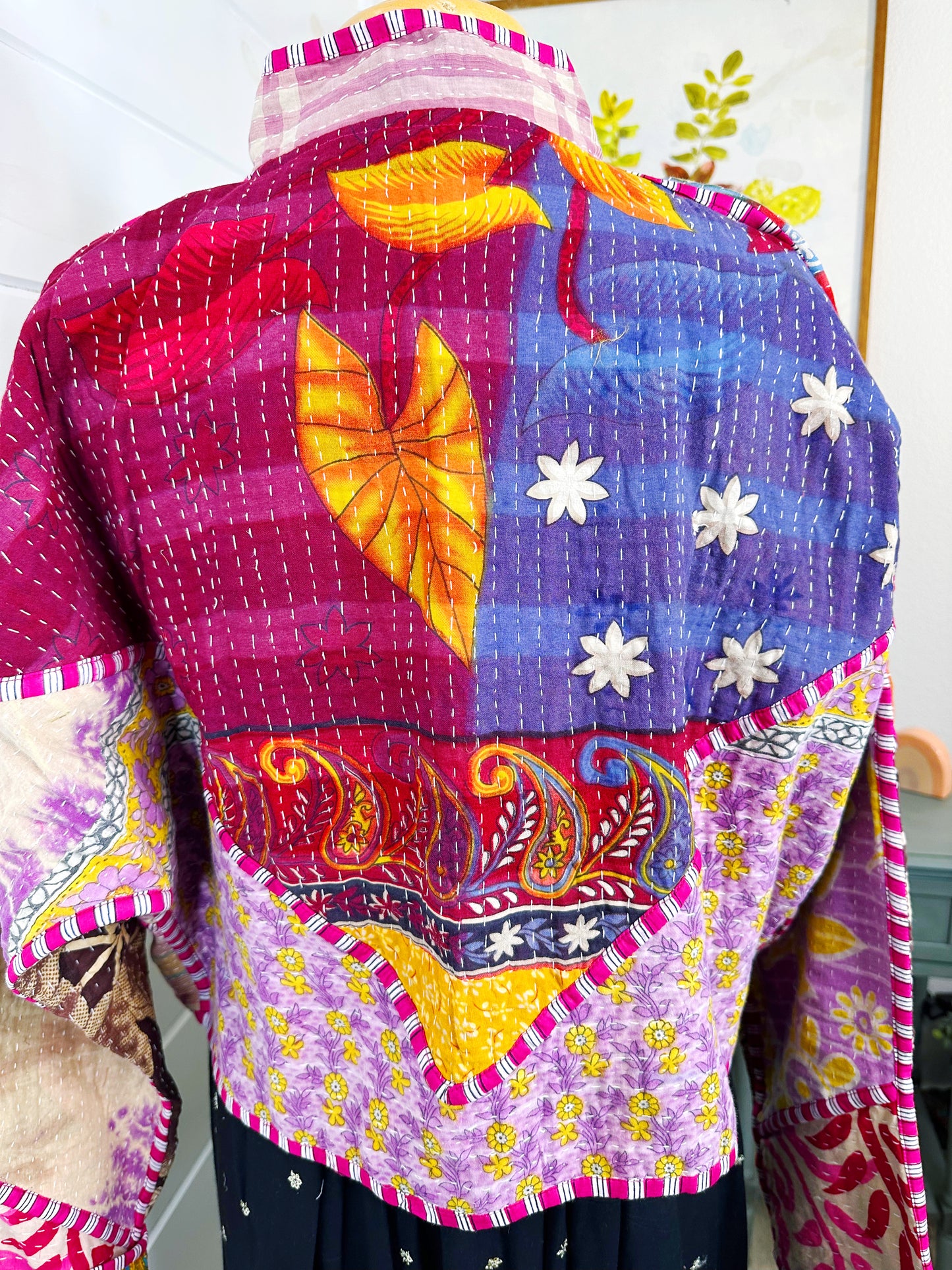 Kantha Quilted Bomber Jacket | Blanket Coat | Patchwork Coat