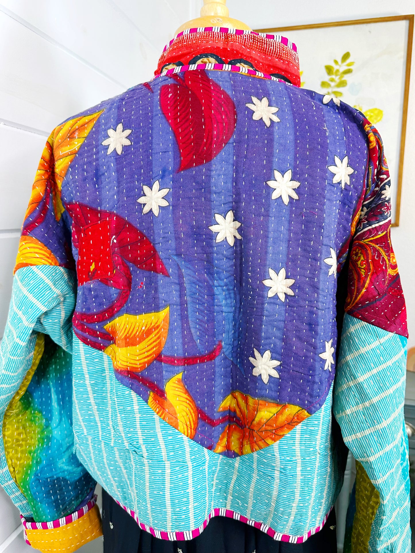 Kantha Quilted Bomber Jacket | Blanket Coat | Patchwork Coat