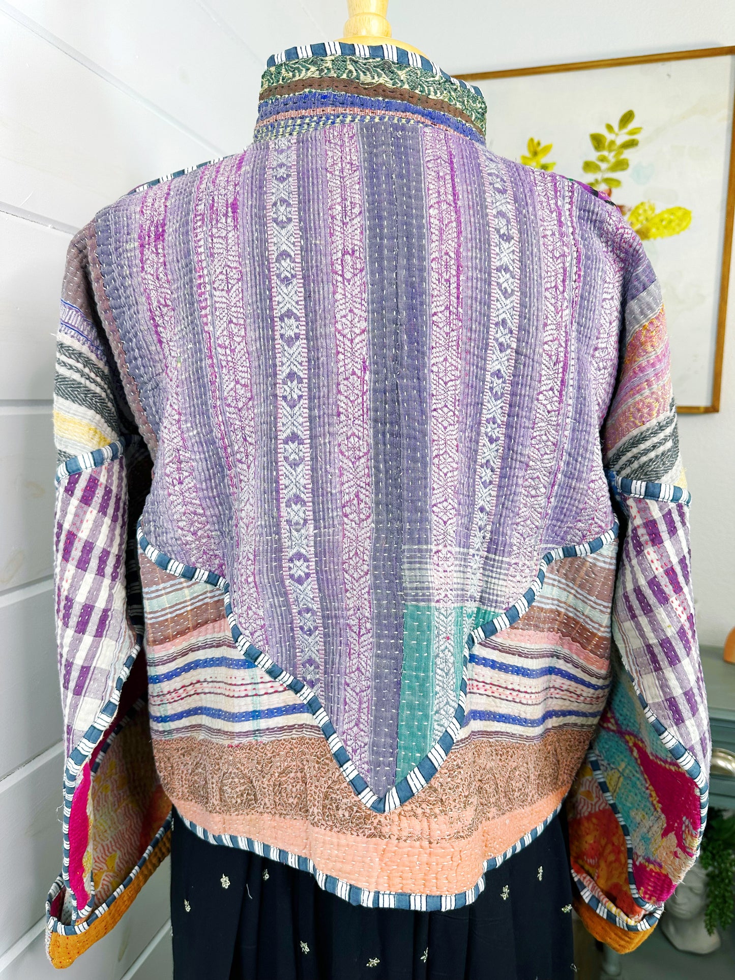 Kantha Quilted Bomber Jacket | Blanket Coat | Patchwork Coat