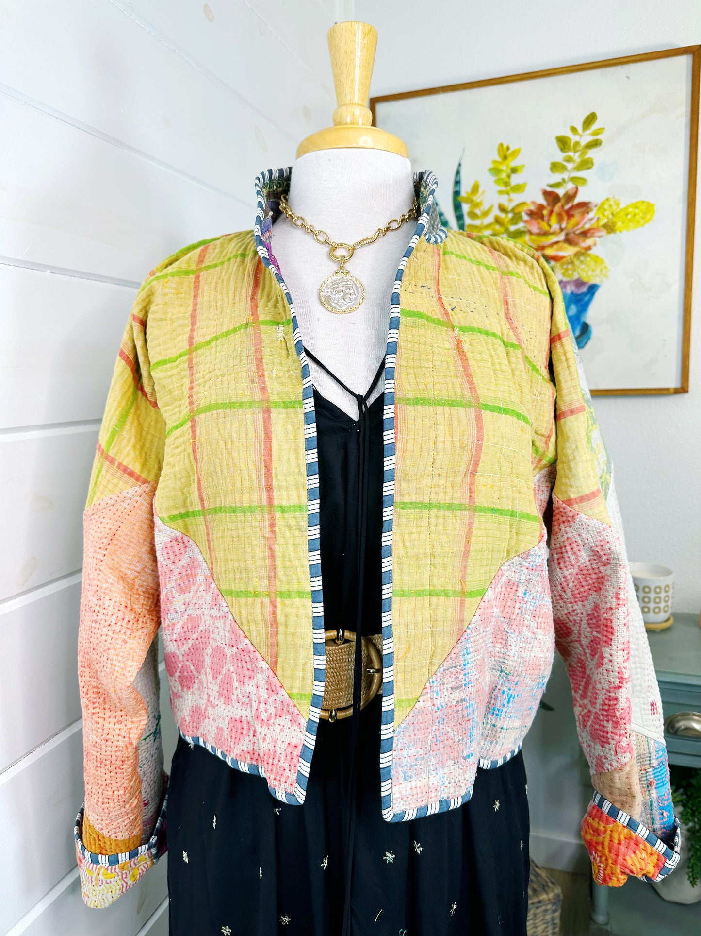 Kantha Quilted Bomber Jacket | Blanket Coat | Patchwork Coat