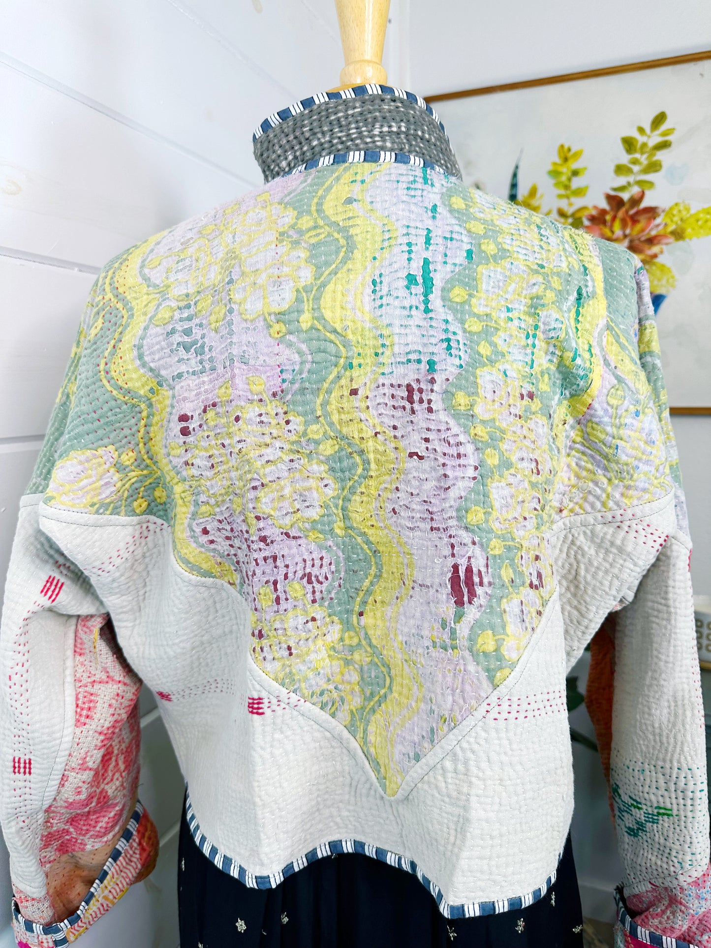 Kantha Quilted Bomber Jacket | Blanket Coat | Patchwork Coat