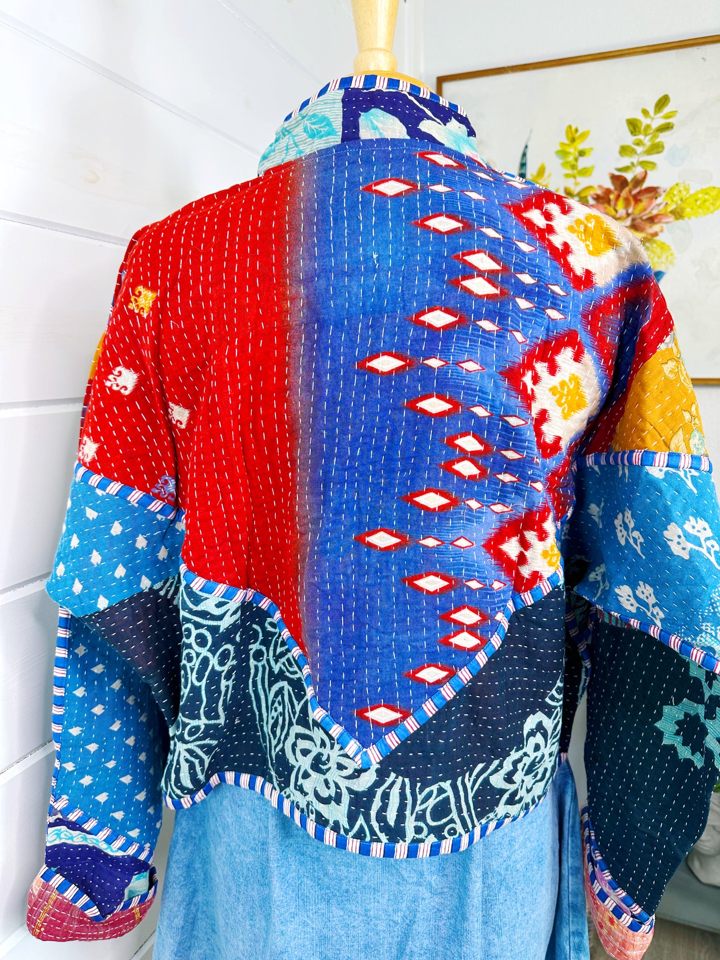 Kantha Quilted Bomber Jacket | Blanket Coat | Patchwork Coat