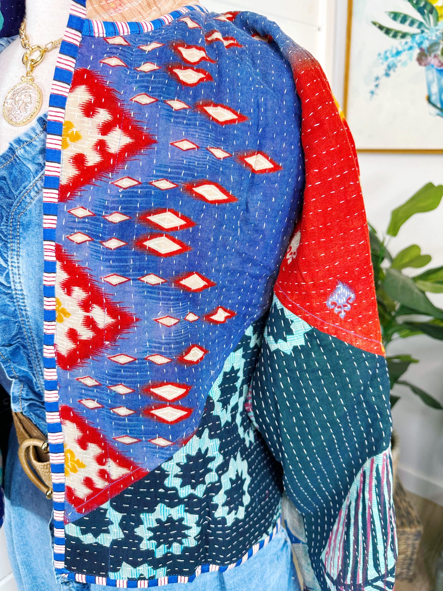Kantha Quilted Bomber Jacket | Blanket Coat | Patchwork Coat