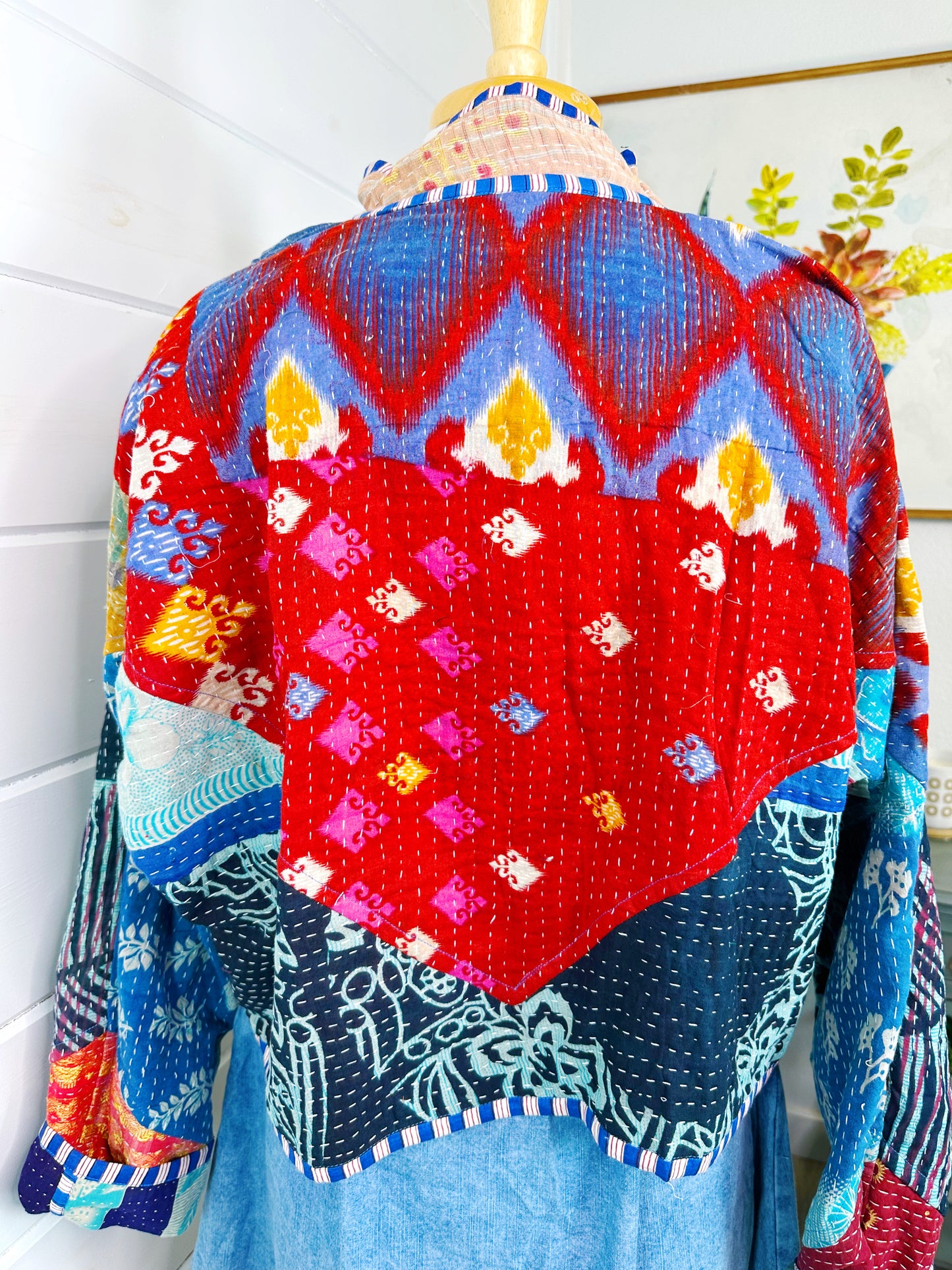 Kantha Quilted Bomber Jacket | Blanket Coat | Patchwork Coat