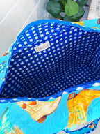 Blue Cowboy Boot Print quilted weekender duffle overnight bag