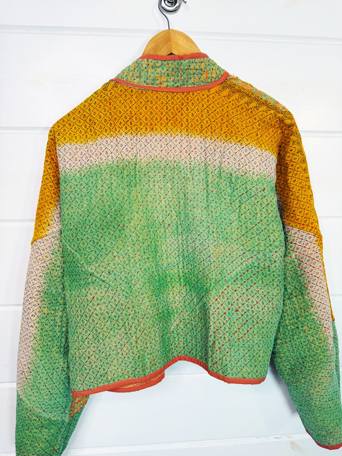 Stevie style revival kantha jacket #2311, reversed, back view