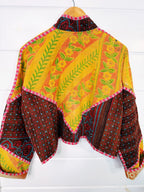 Stevie style revival kantha jacket #2315, on a hanger, back view