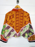 Stevie style revival kantha jacket #2310, on a hanger, back view