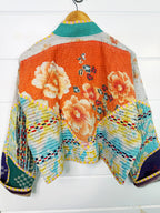 Stevie style revival kantha jacket #2313, on a hanger, back view