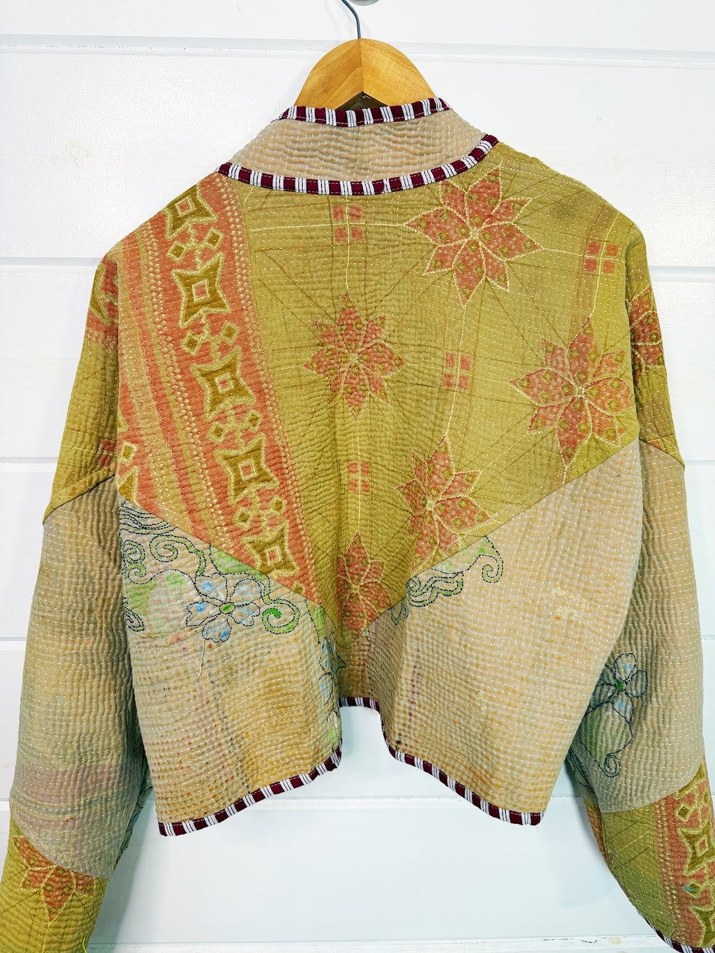 Stevie style revival kantha jacket #2309, reversed, back view