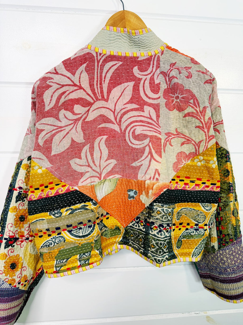 Stevie style revival kantha jacket #2313, reversed, back view