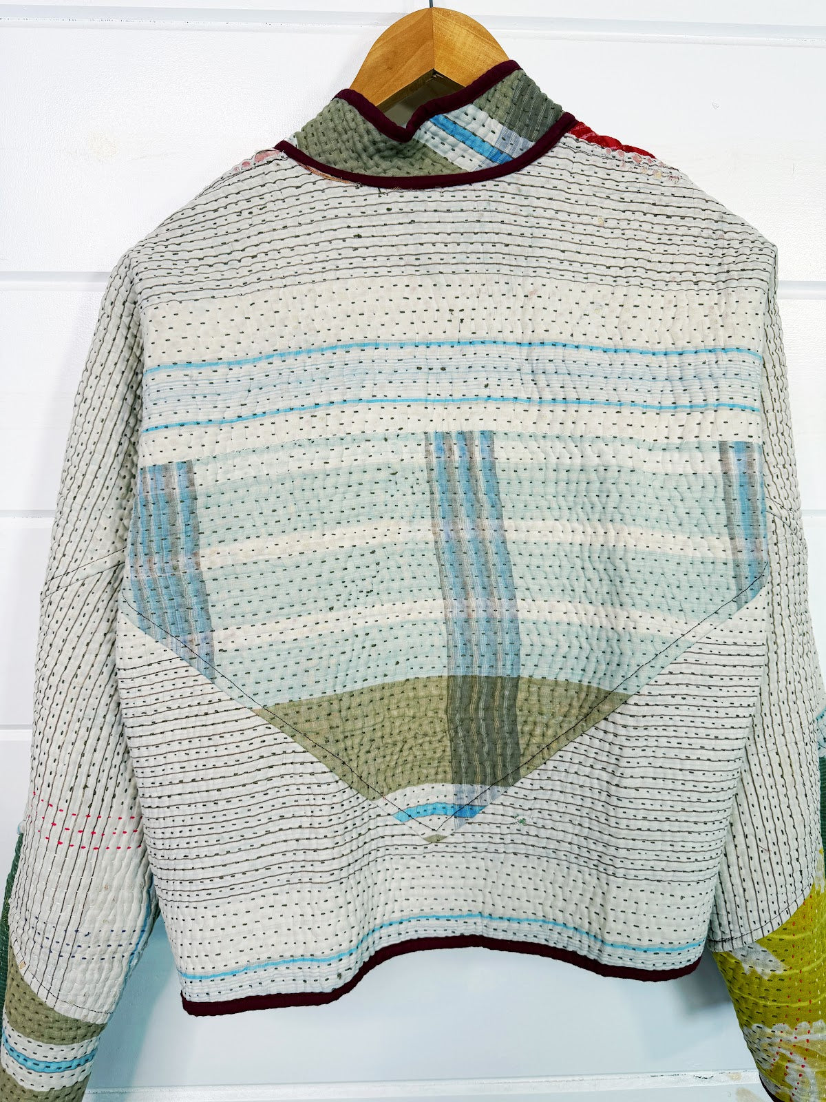 Stevie style revival kantha jacket #2312, reversed, back view