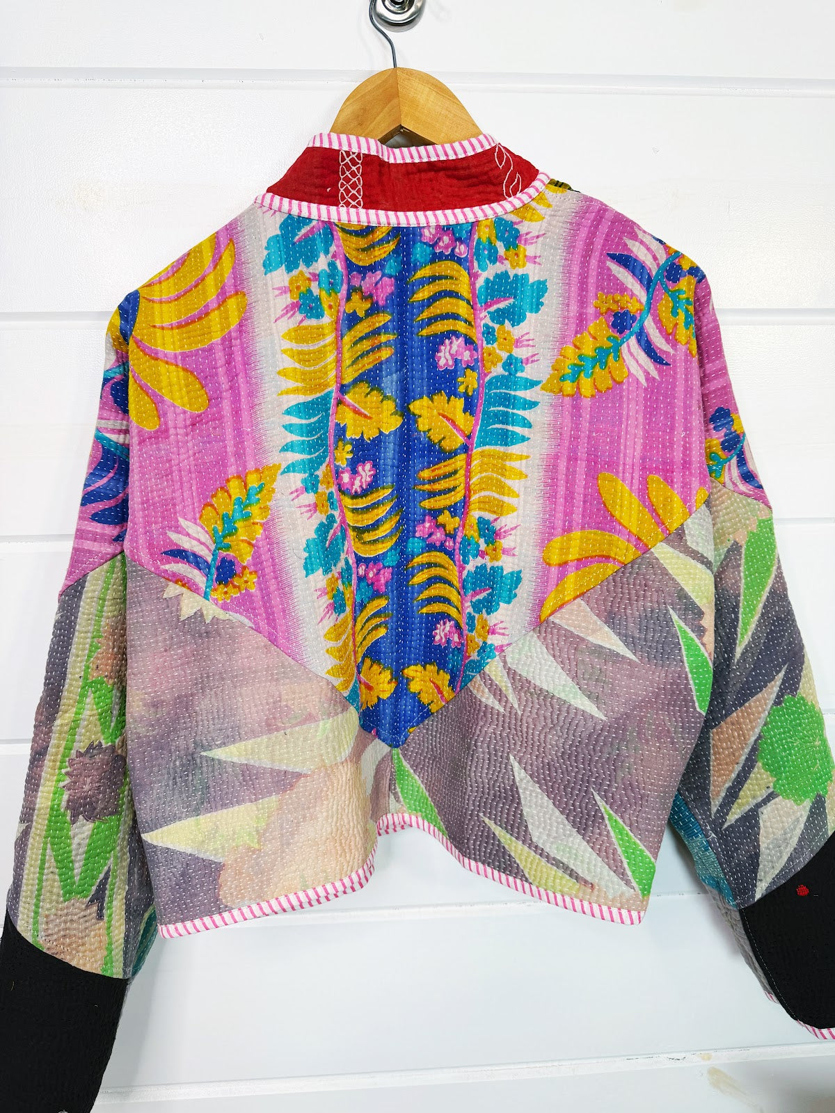 Stevie style revival kantha jacket #2310, reversed, back view
