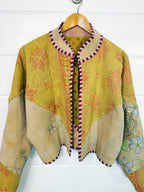 Stevie style revival kantha jacket #2309, reversed to show the other side, front view