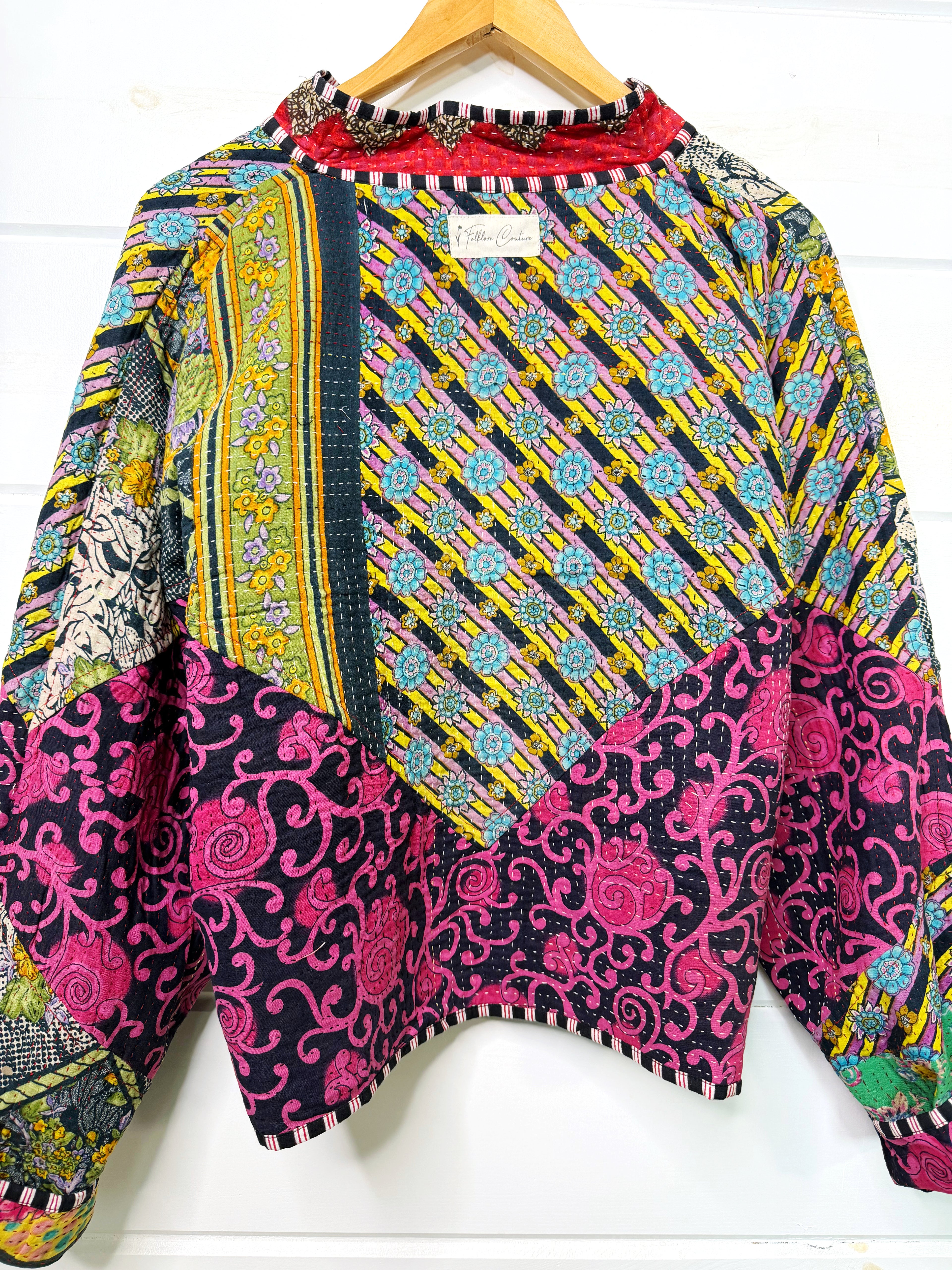Patchwork Kantha Jacket – Quilted Reversible Blanket Coat