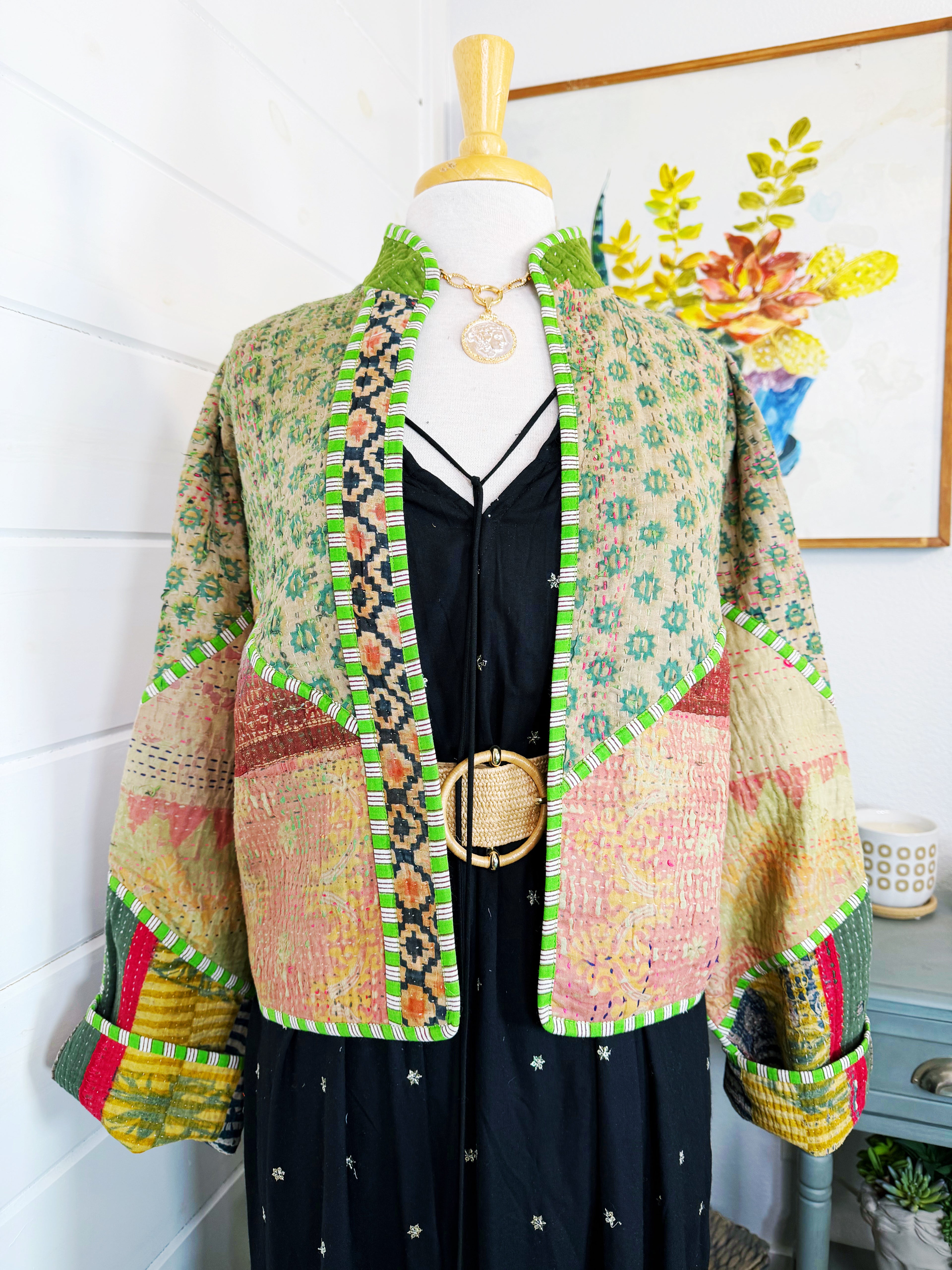 Patchwork Kantha Jacket – Quilted Reversible Blanket Coat