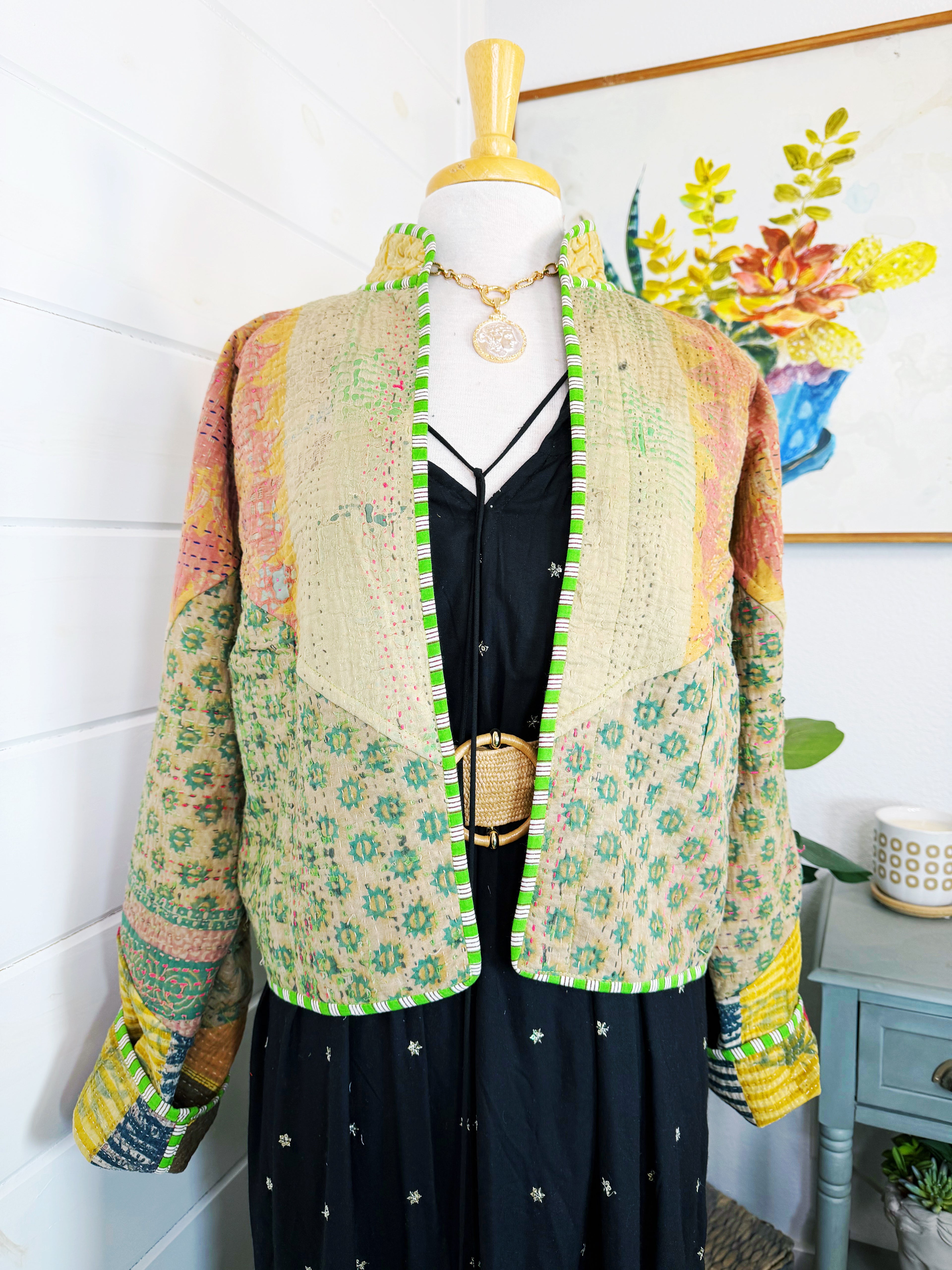 Patchwork Kantha Jacket – Quilted Reversible Blanket Coat
