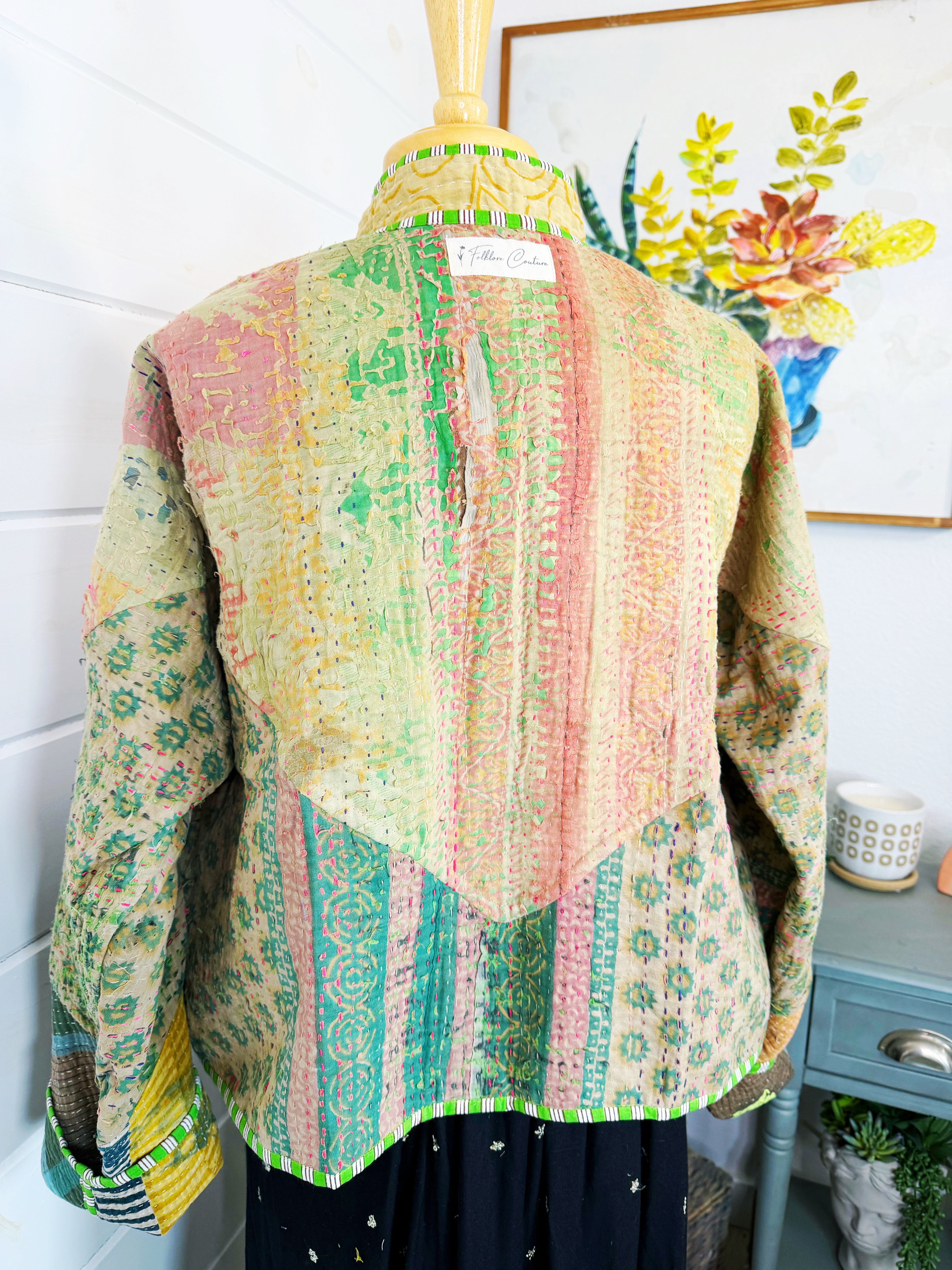 Patchwork Kantha Jacket – Quilted Reversible Blanket Coat